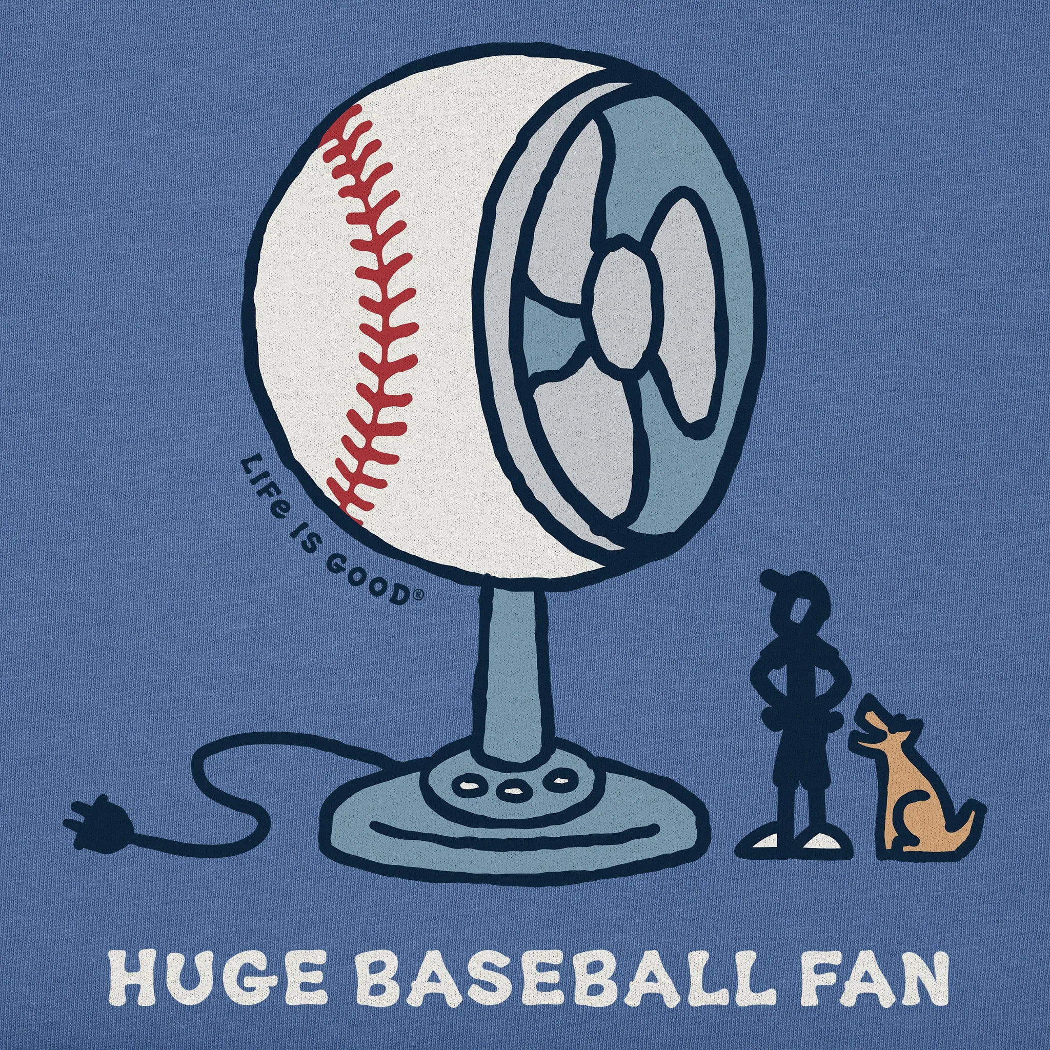 Men's Huge Baseball Fan Short Sleeve Tee Life is Good