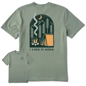 Men's I Like it Here at the Campsite Short Sleeve Crusher Tee Life is Good