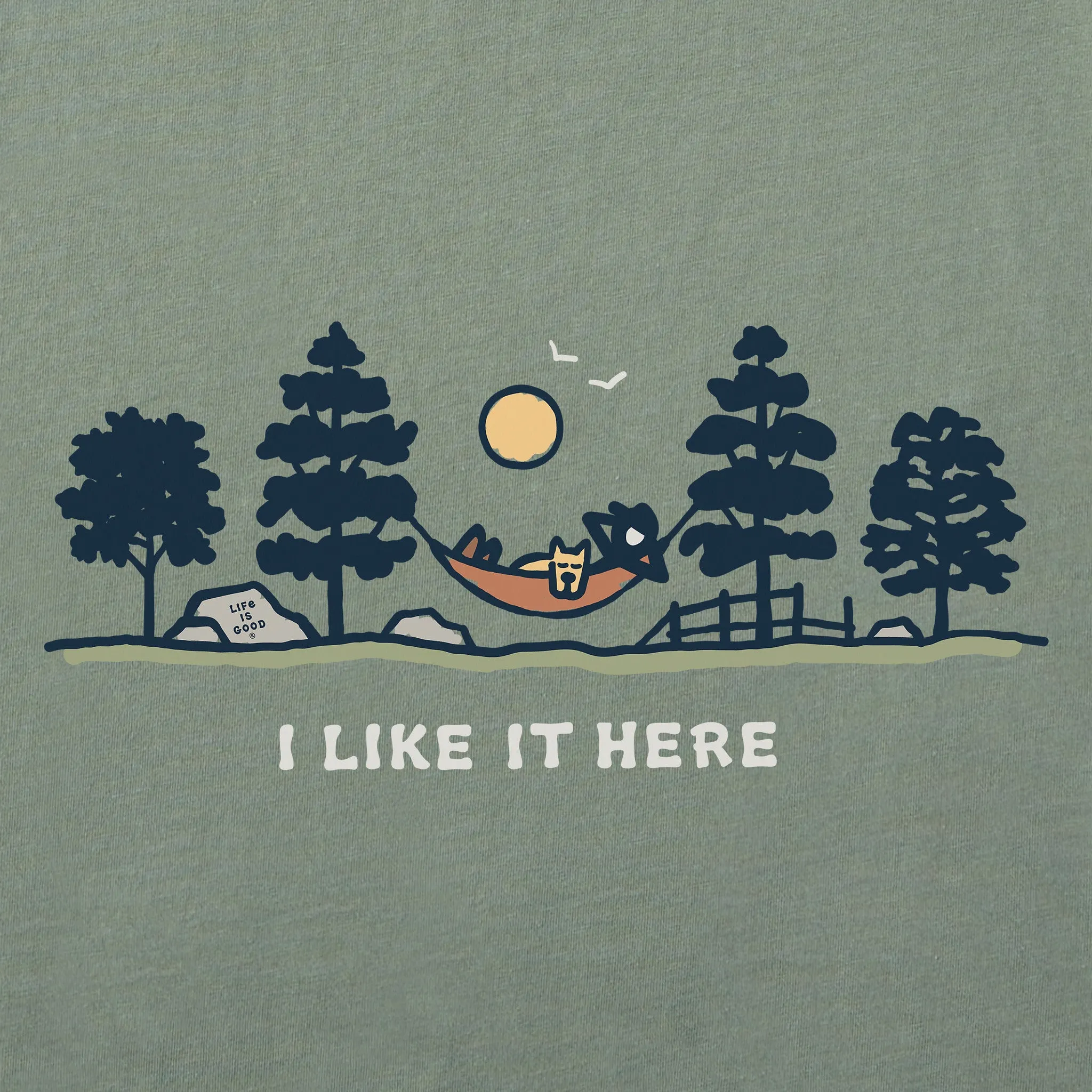 Men's I Like it Here Hammock Vista Short Sleeve Tee Life is Good