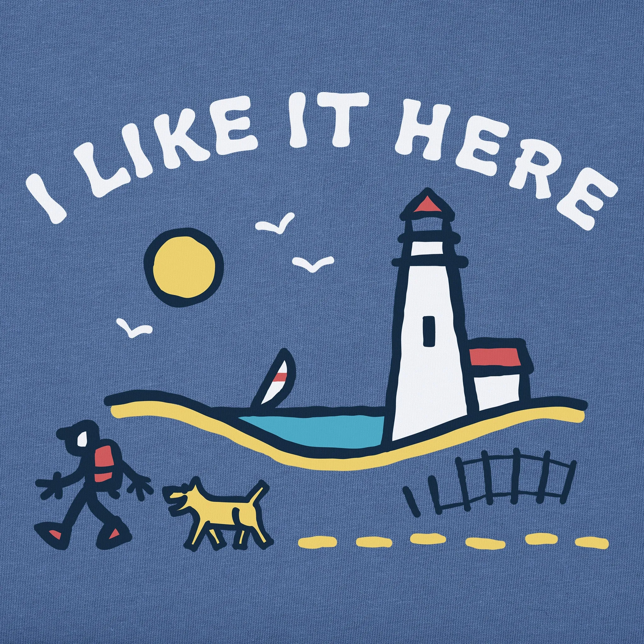 Men's I Like it Here Lighthouse Walk Short Sleeve Tee Life is Good