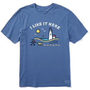Men's I Like it Here Lighthouse Walk Short Sleeve Tee Life is Good