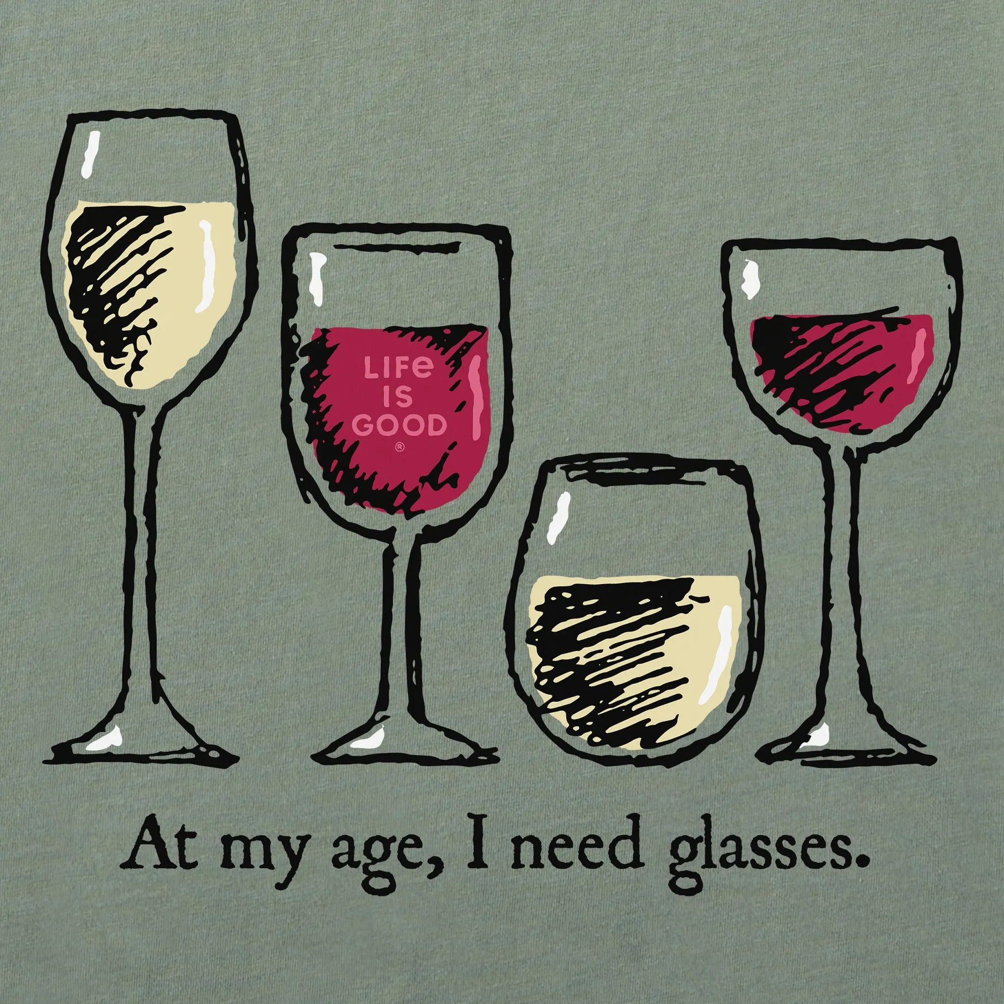 Men's I Need Wine Glasses Short Sleeve Tee Life is Good
