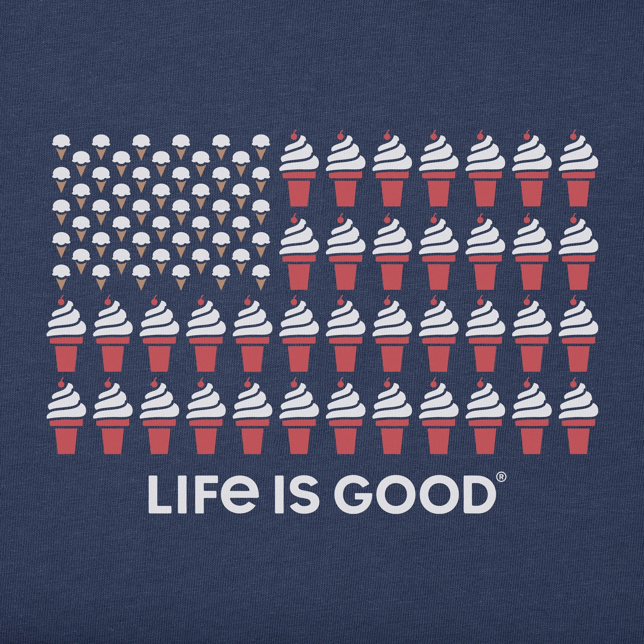 Men's Ice Cream Flag Short Sleeve Tee Life is Good