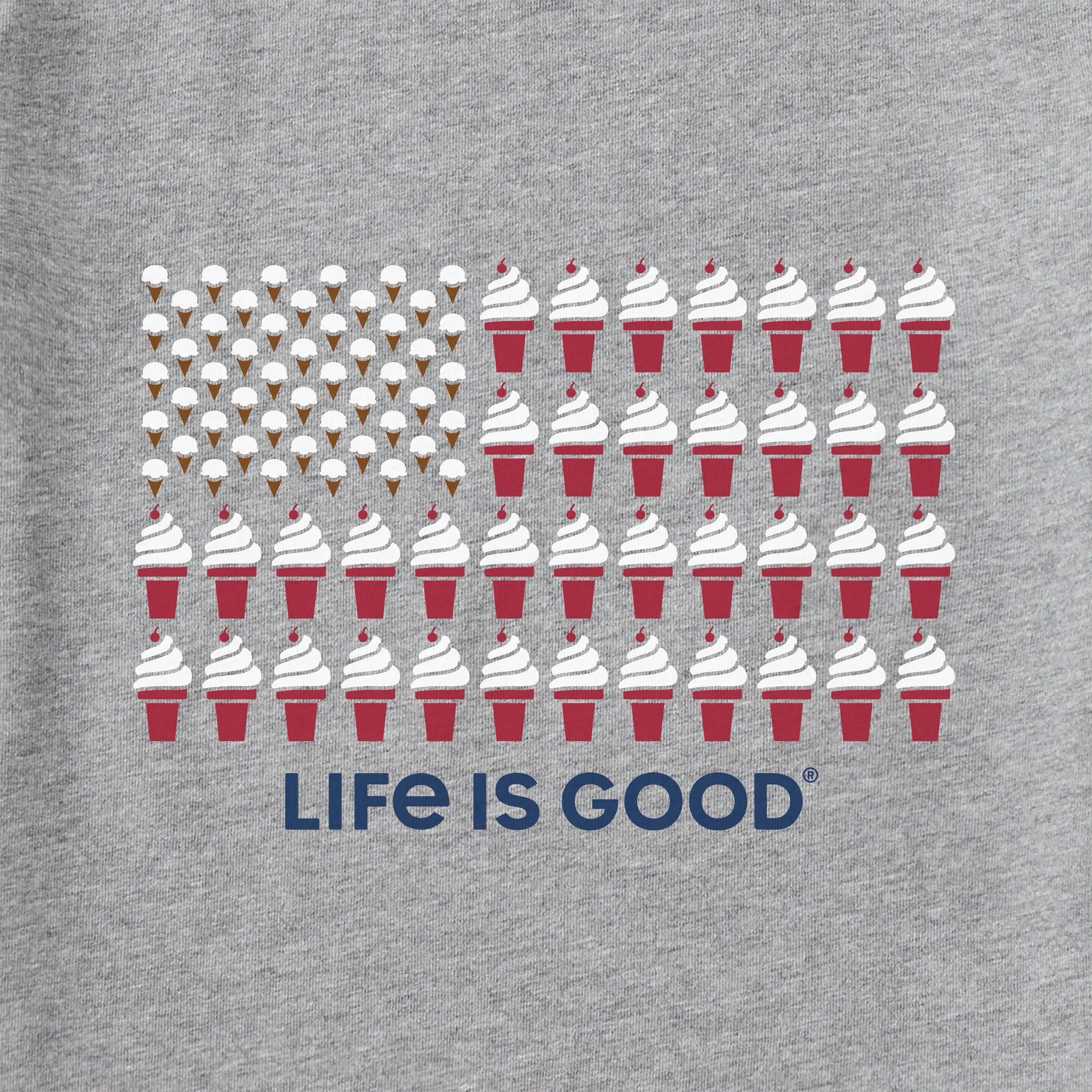 Men's Ice Cream Flag Short Sleeve Tee Life is Good