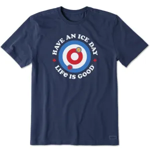 Men's Ice Day Curling Short Sleeve Crusher Tee Life is Good