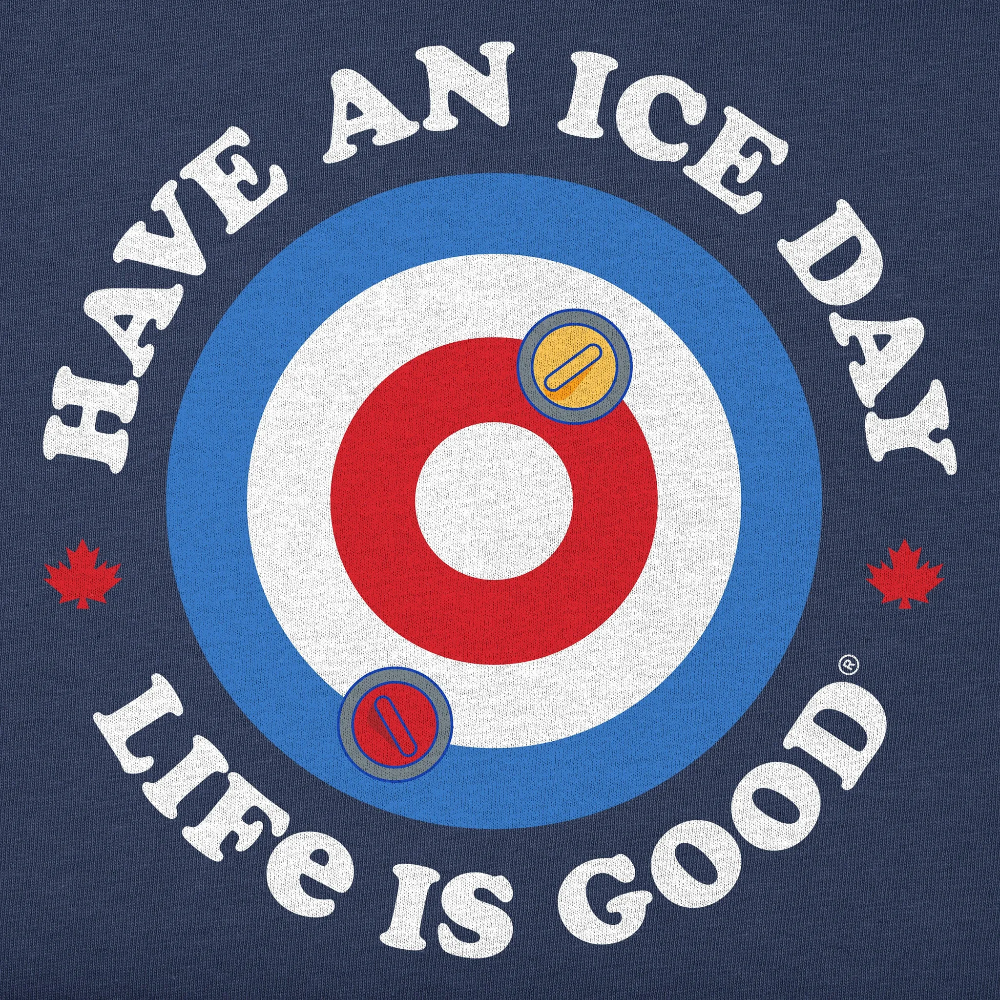 Men's Ice Day Curling Short Sleeve Crusher Tee Life is Good