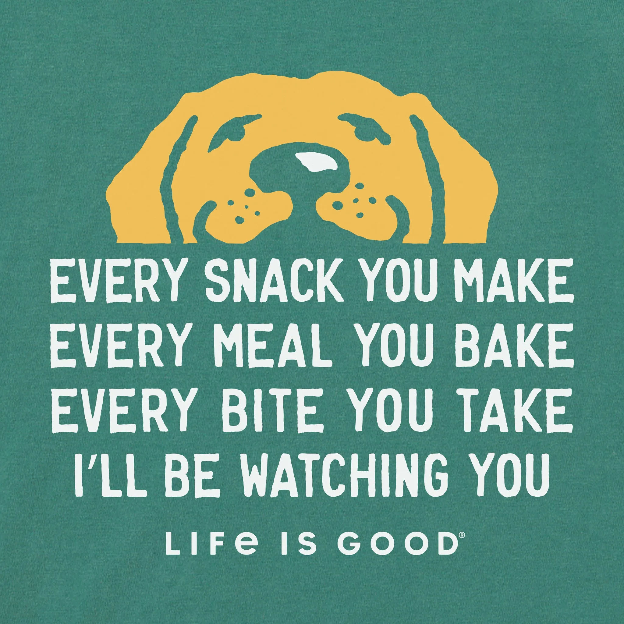 Men's I'll Be Watching You Yellow Lab Short Sleeve Crusher Tee Life is Good