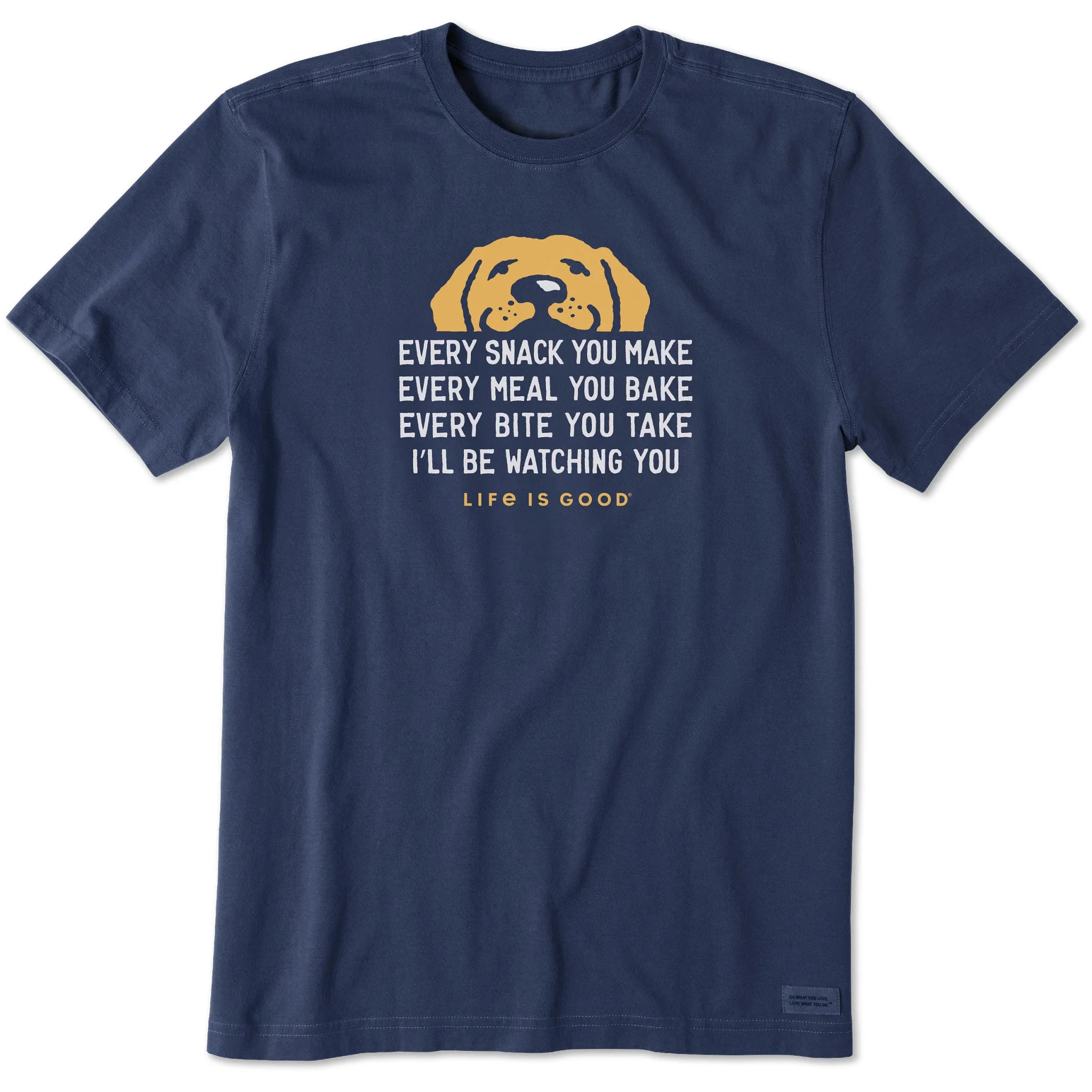 Men's I'll Be Watching You Yellow Lab Short Sleeve Crusher Tee Life is Good