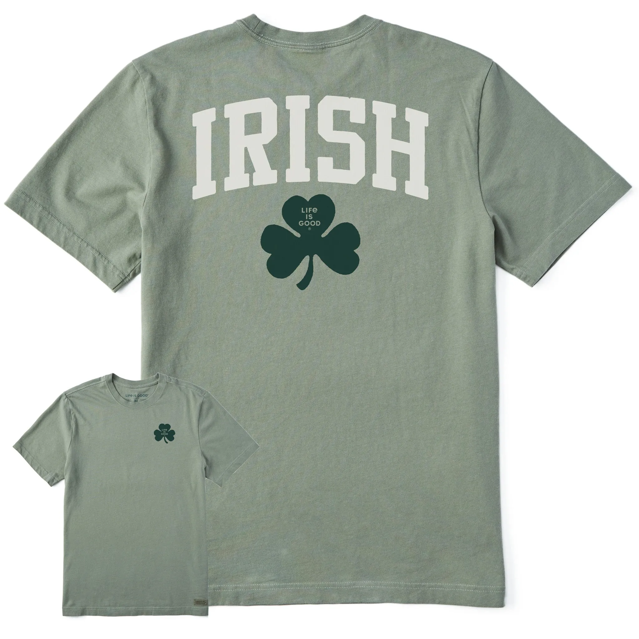 Men's Irish Clover Short Sleeve Crusher Tee Life is Good