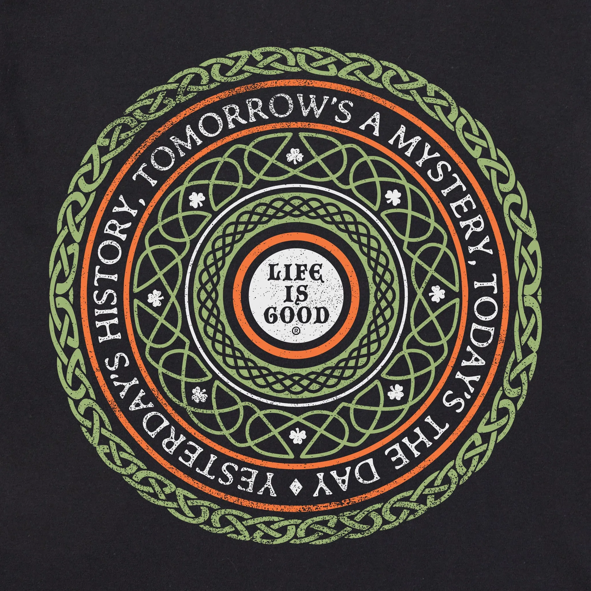 Men's Irish Wisdom Mandala Short Sleeve Crusher Tee Life is Good