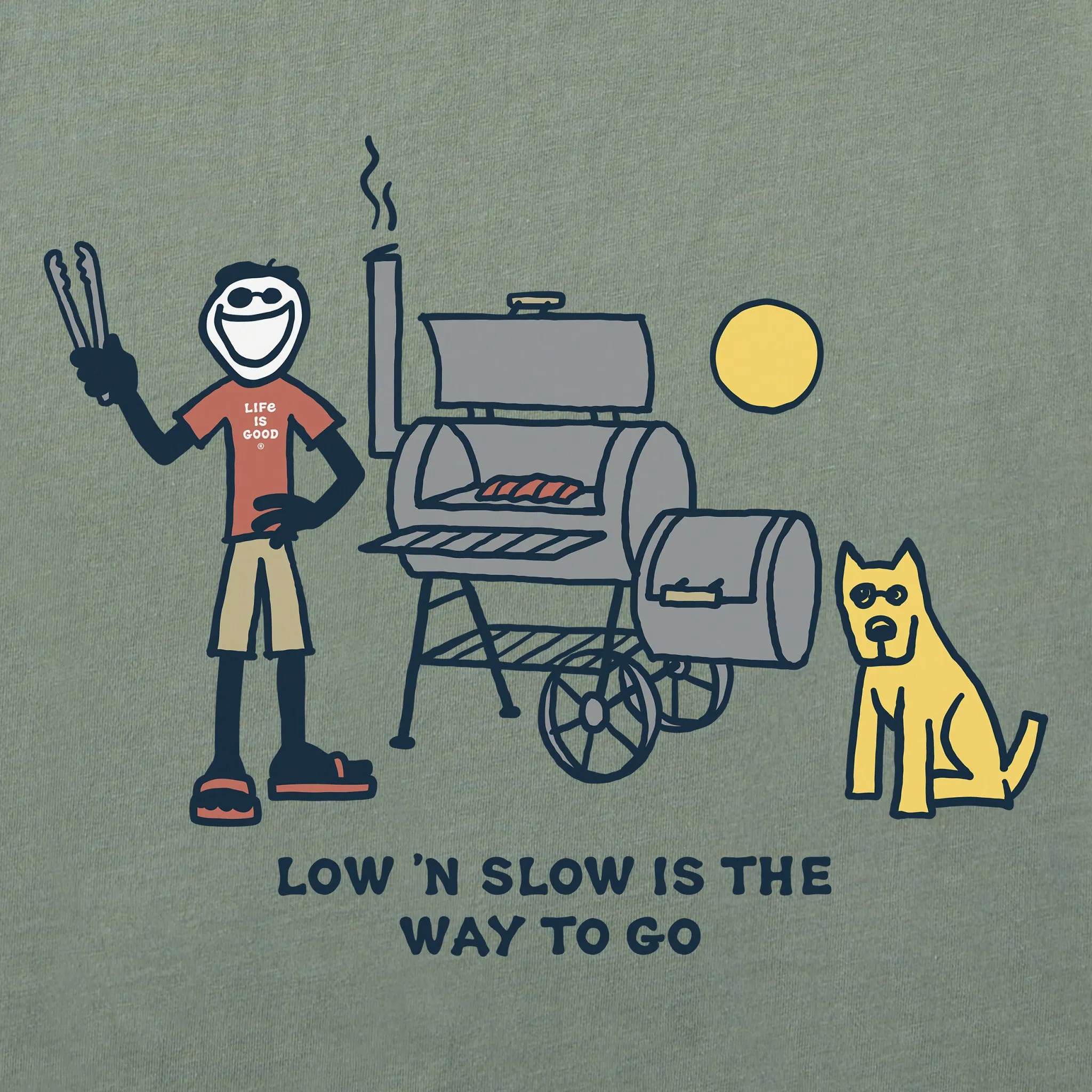 Men's Jake & Rocket Low N Slow Smoker Short Sleeve Tee Life is Good