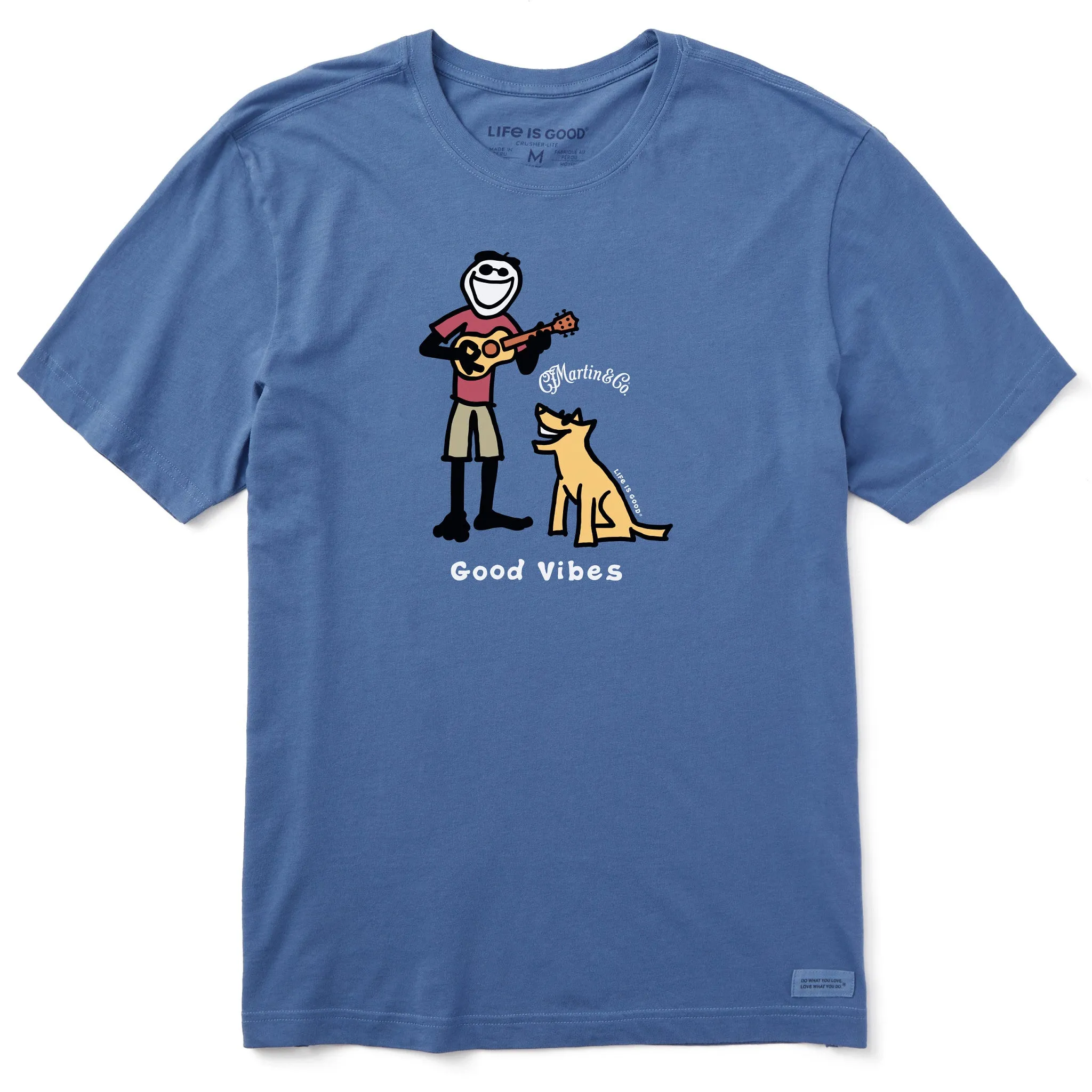 Men's Jake & Rocket Martin Guitar Good Vibes Short Sleeve Crusher Tee Life is Good