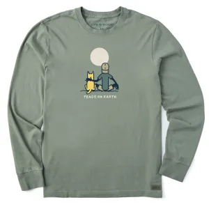 Men's Jake & Rocket  Moon Peace Long Sleeve Crusher Tee Life is Good