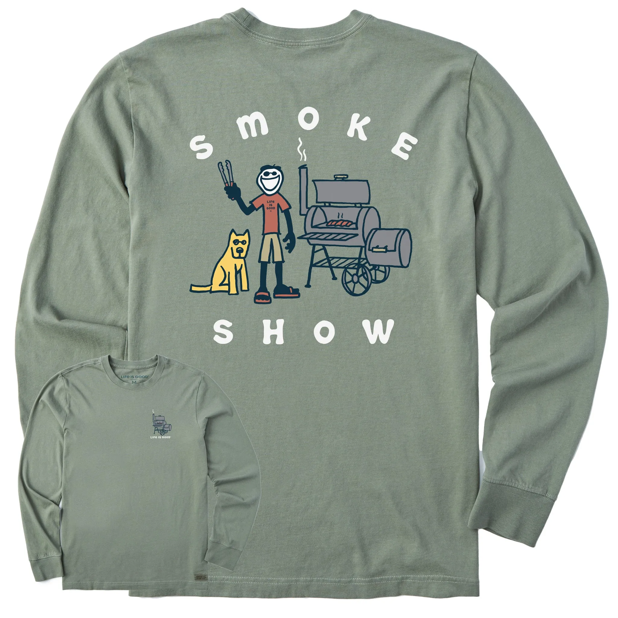 Men's Jake & Rocket Smoker Long Sleeve Crusher Tee Life is Good
