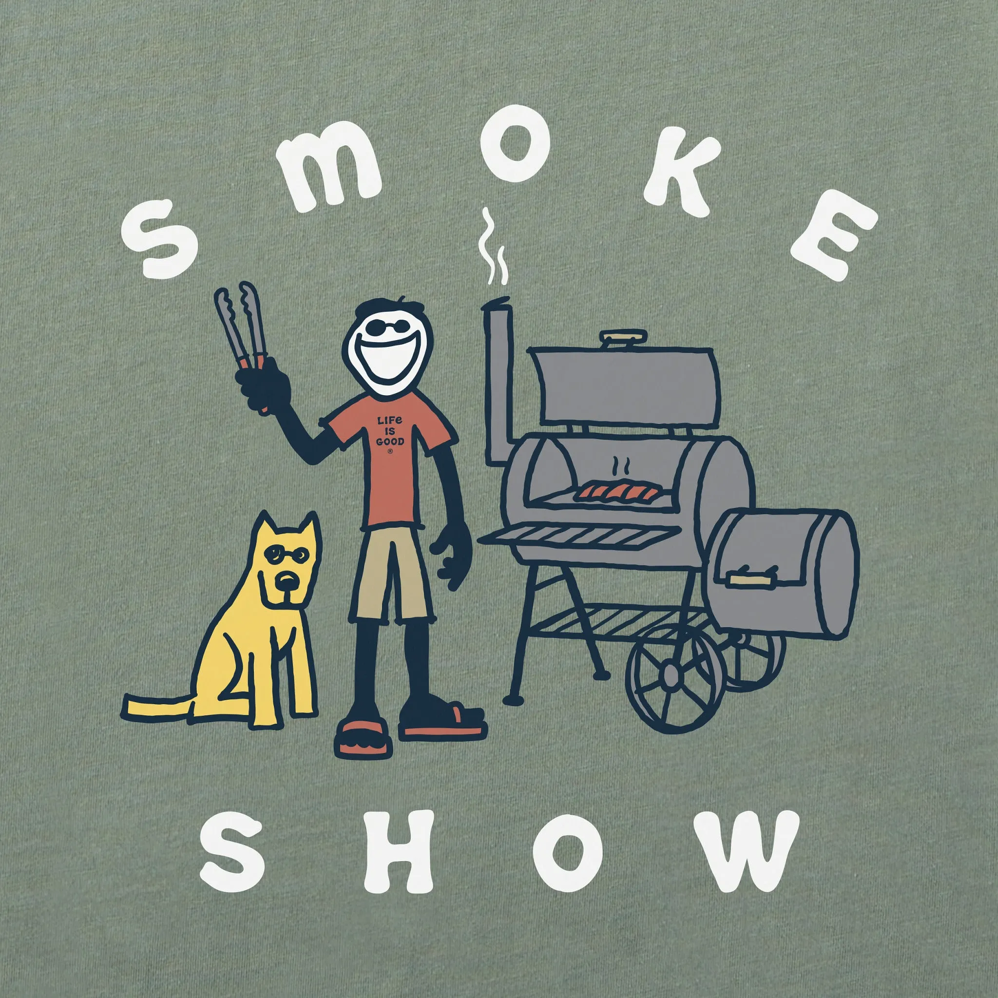 Men's Jake & Rocket Smoker Long Sleeve Crusher Tee Life is Good
