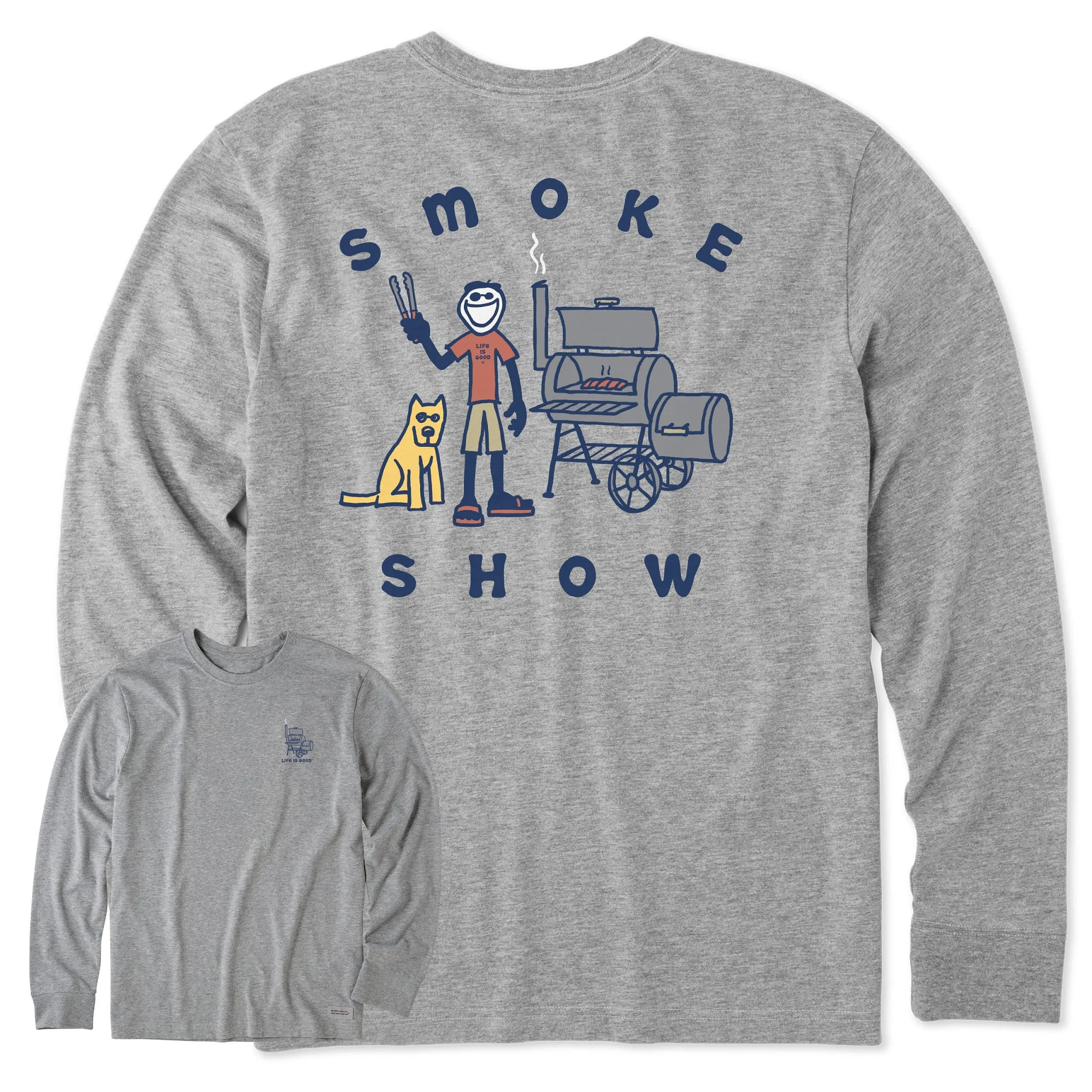 Men's Jake & Rocket Smoker Long Sleeve Crusher Tee Life is Good