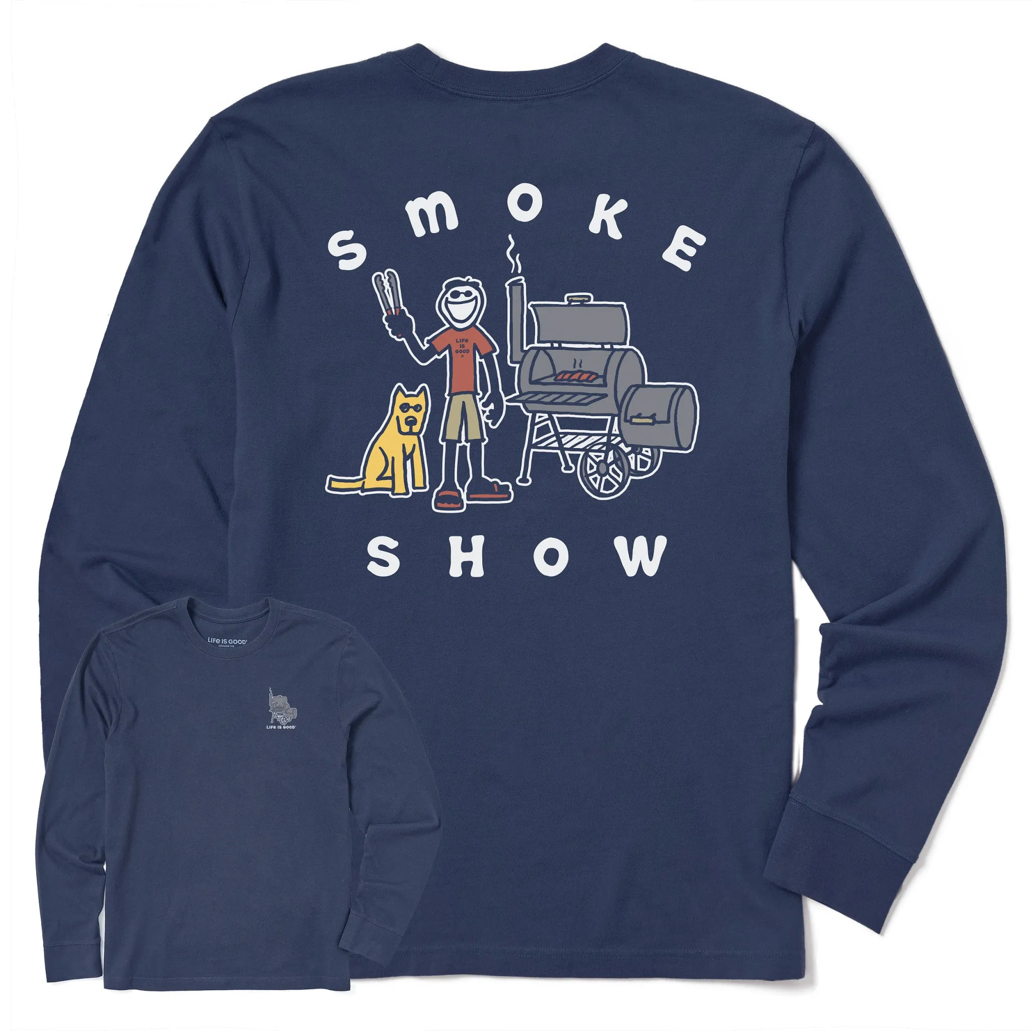 Men's Jake & Rocket Smoker Long Sleeve Crusher Tee Life is Good