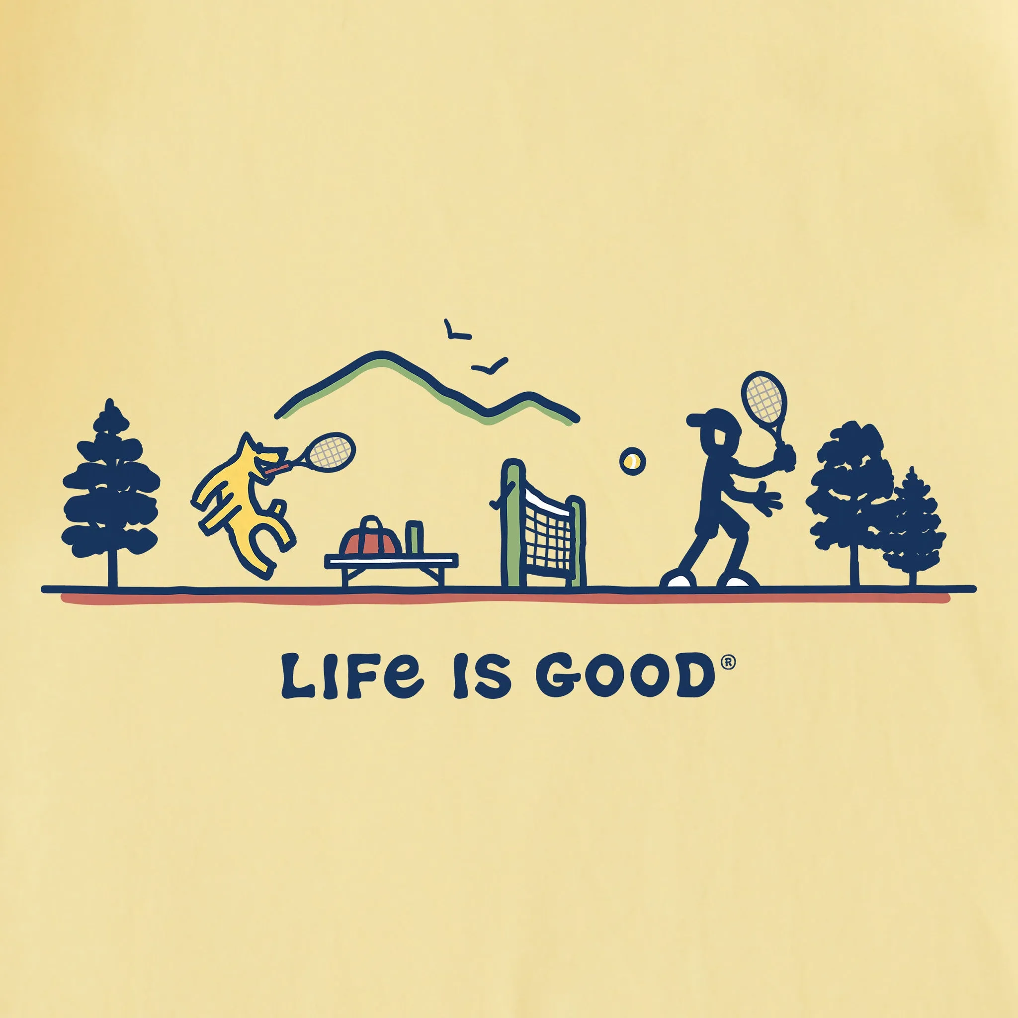 Men's Jake & Rocket Tennis Vista Short Sleeve Tee Life is Good