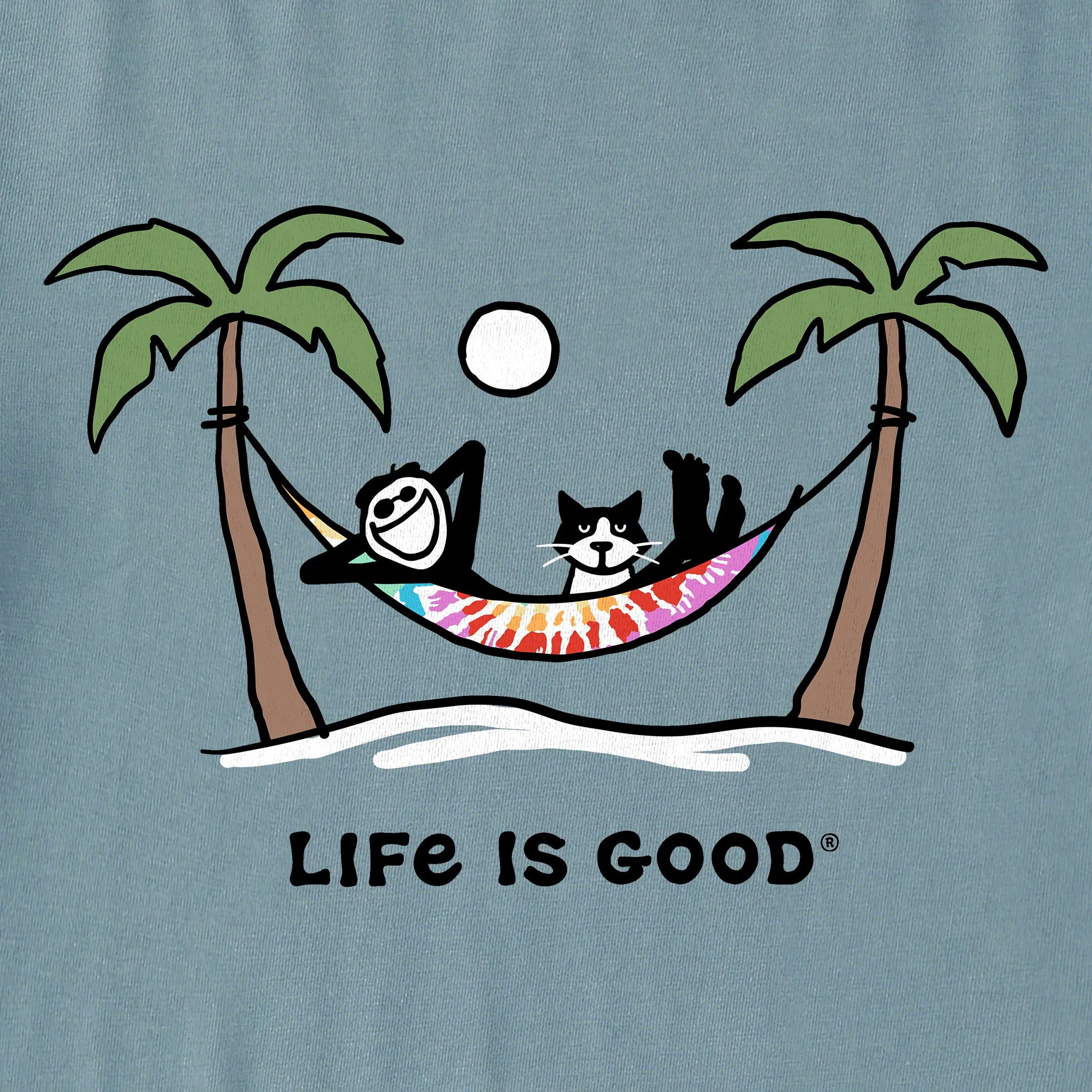 Men's Jake & Tux Palm Hammock Tie Dye Short Sleeve Crusher Tee Life is Good