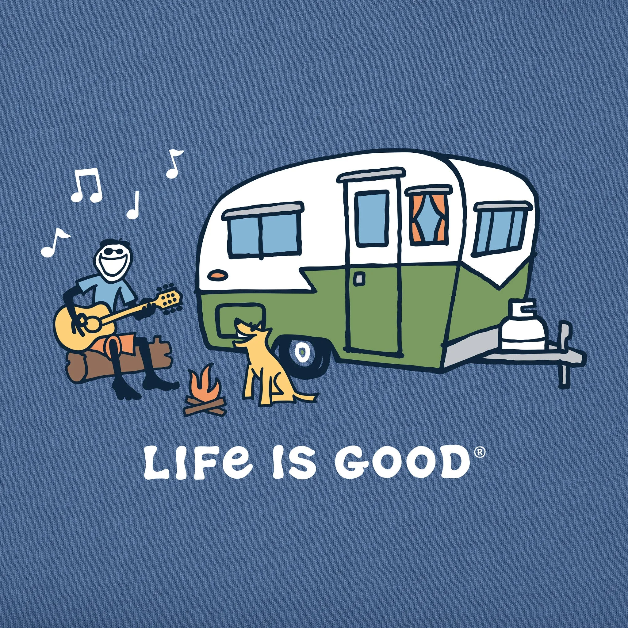 Men's Jake and Rocket Camper Music Short Sleeve Crusher Tee Life is Good