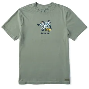 Men's Jake and Rocket Game On Football Short Sleeve Crusher Tee Life is Good
