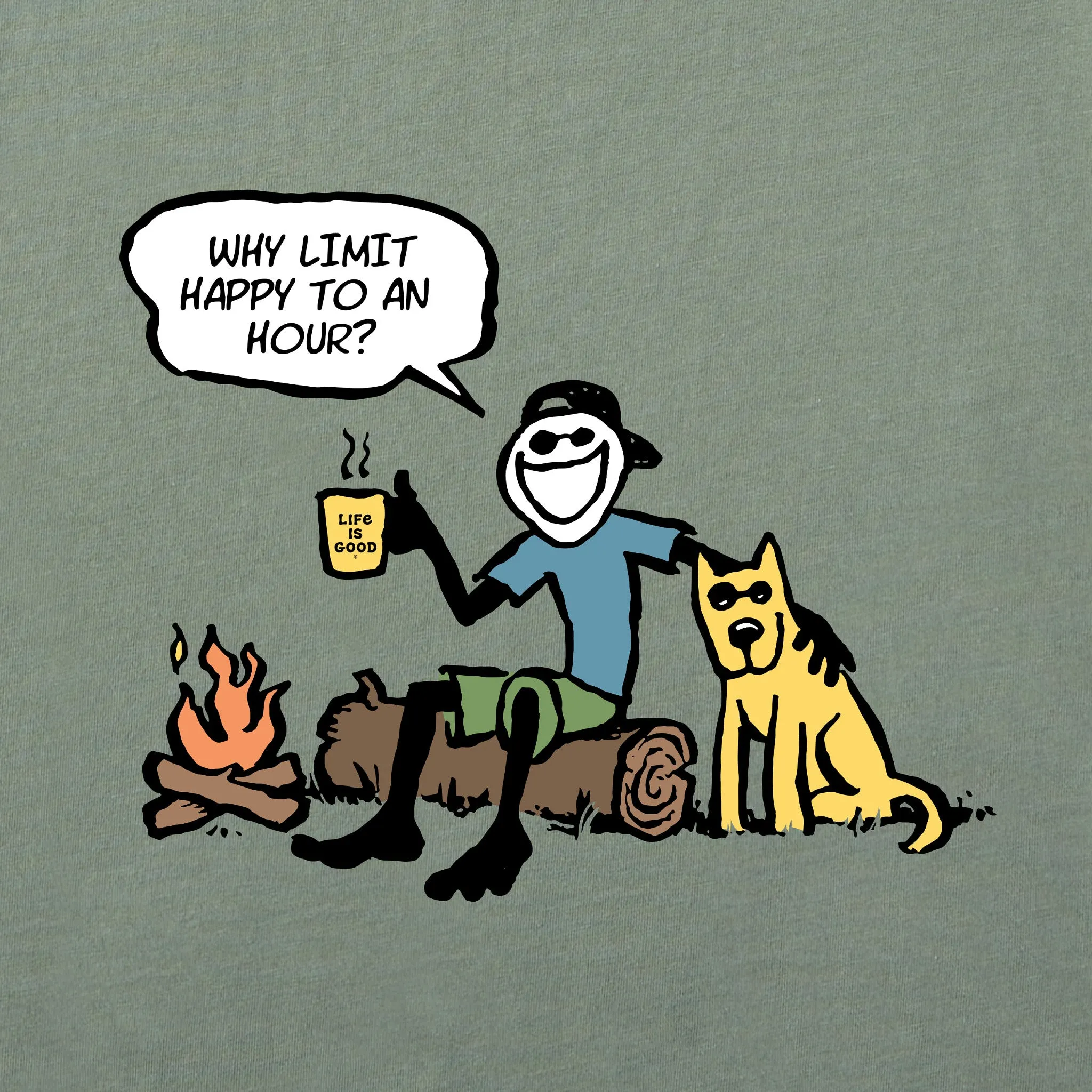 Men's Jake and Rocket Happy Hour Comic Short Sleeve Tee Life is Good
