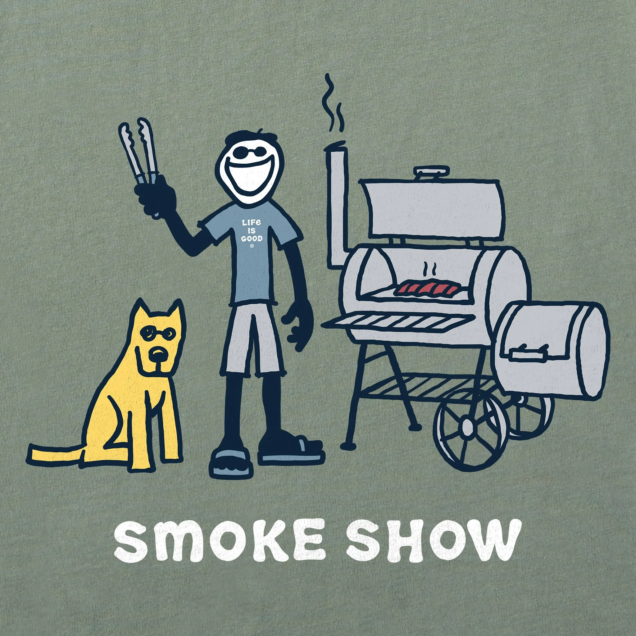 Men's Jake and Rocket Smoke Show Long Sleeve Crusher-LITE Tee Life is Good