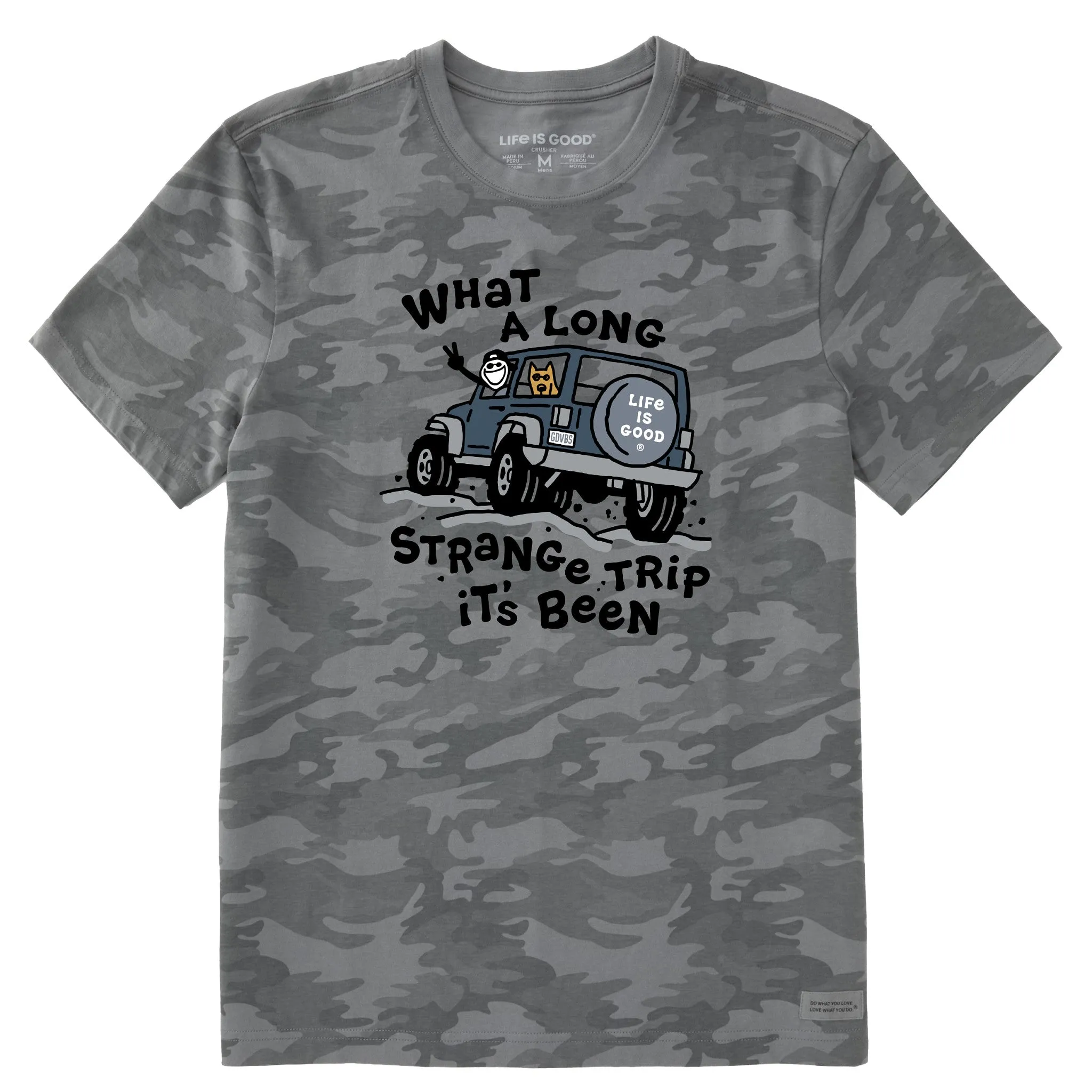 Men's Jake and Rocket Strange Trip Short Sleeve Allover Printed Crusher Tee Life is Good