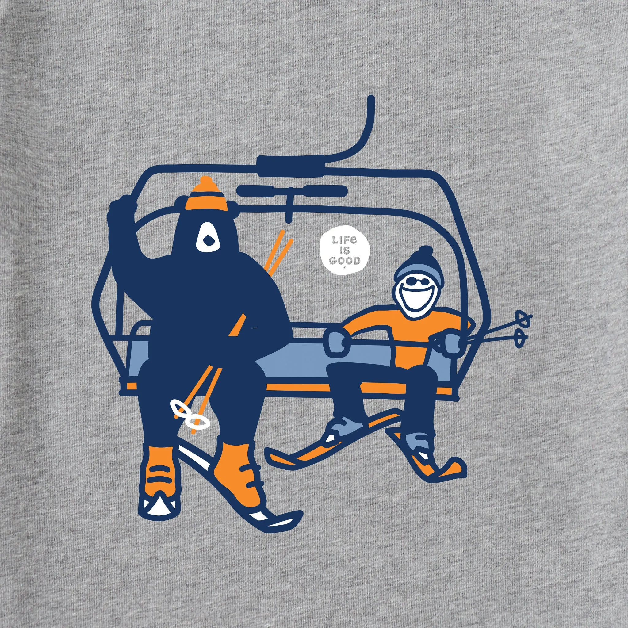 Men's Jake Bear Ski Lift Long Sleeve Crusher Tee Life is Good
