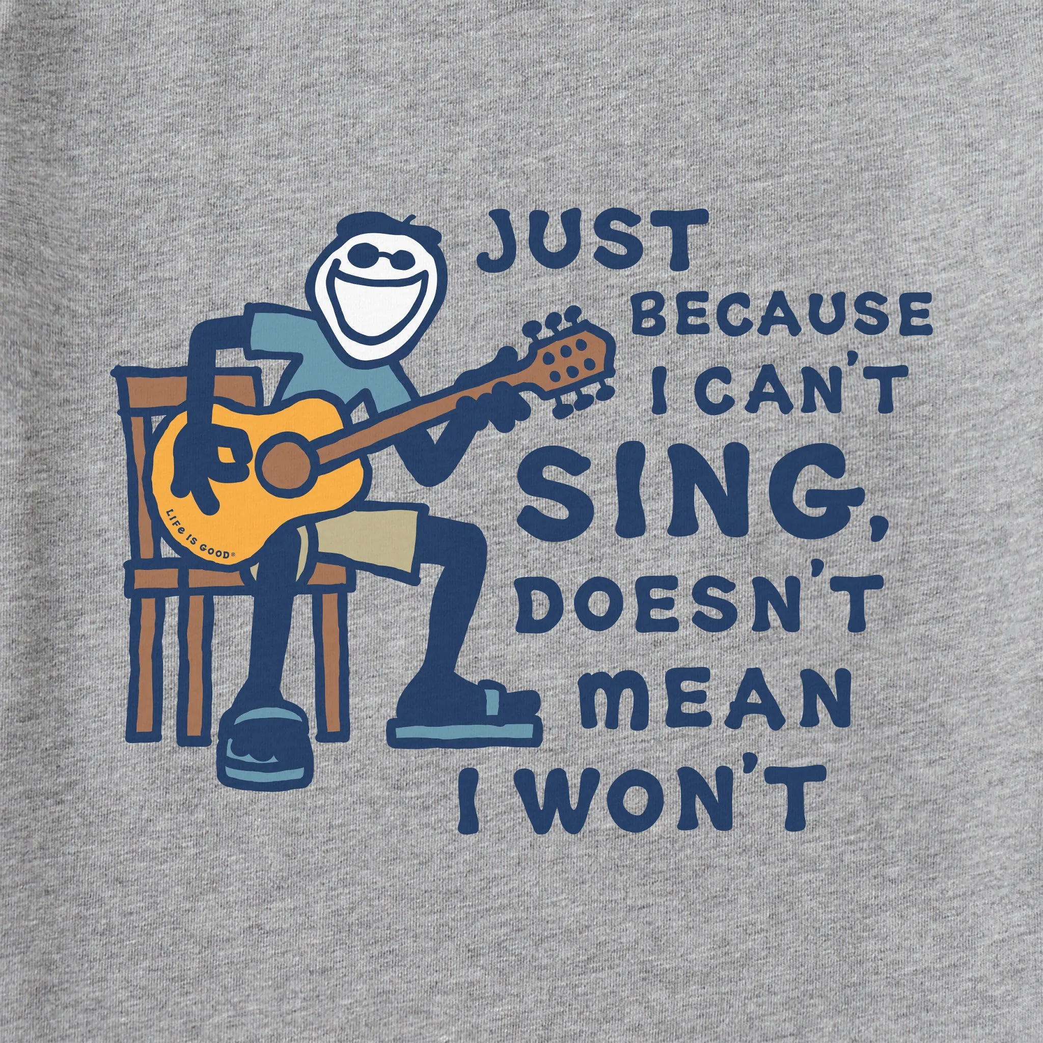 Men's Jake Can't Sing Guitar Short Sleeve Crusher Tee Life is Good