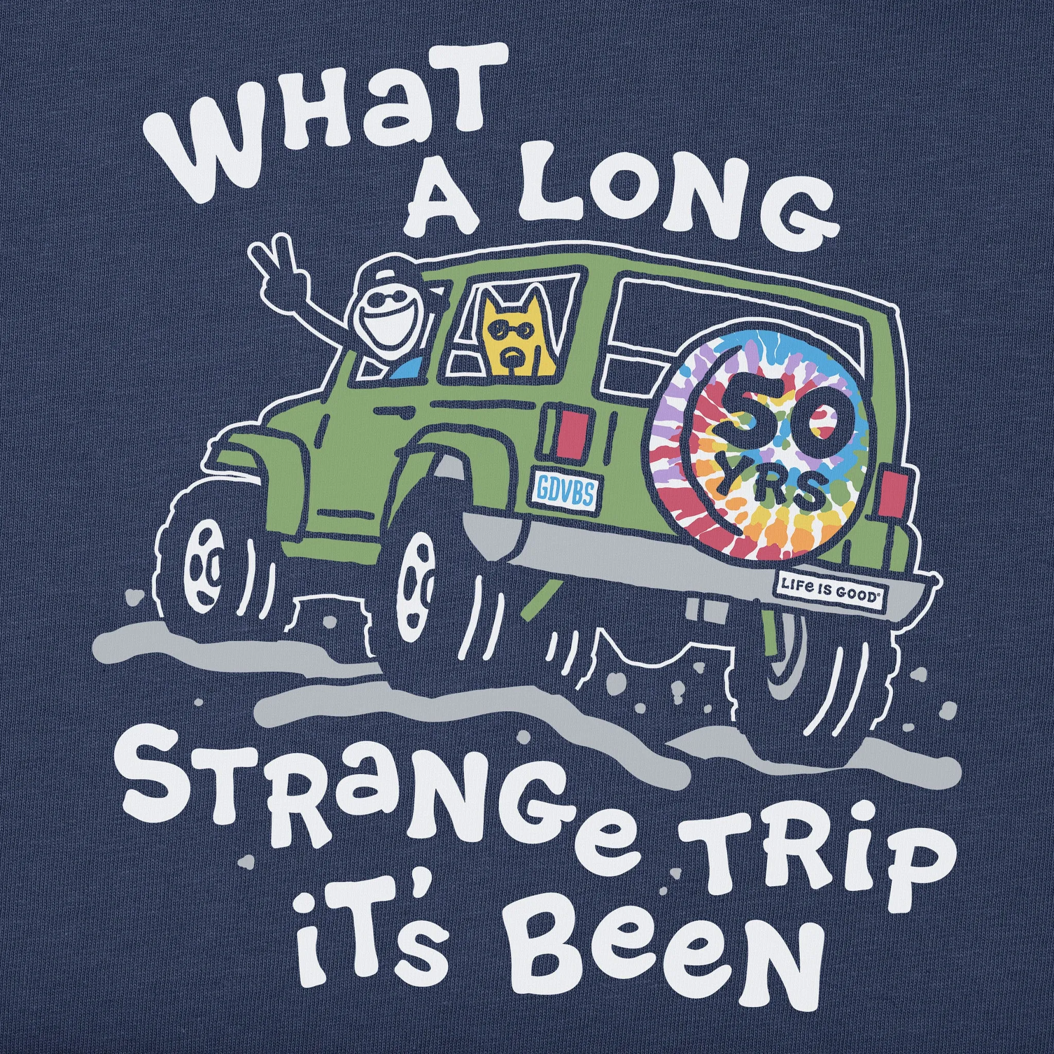 Men's Jake Strange Trip 50 Yrs. Short Sleeve Crusher Tee Life is Good