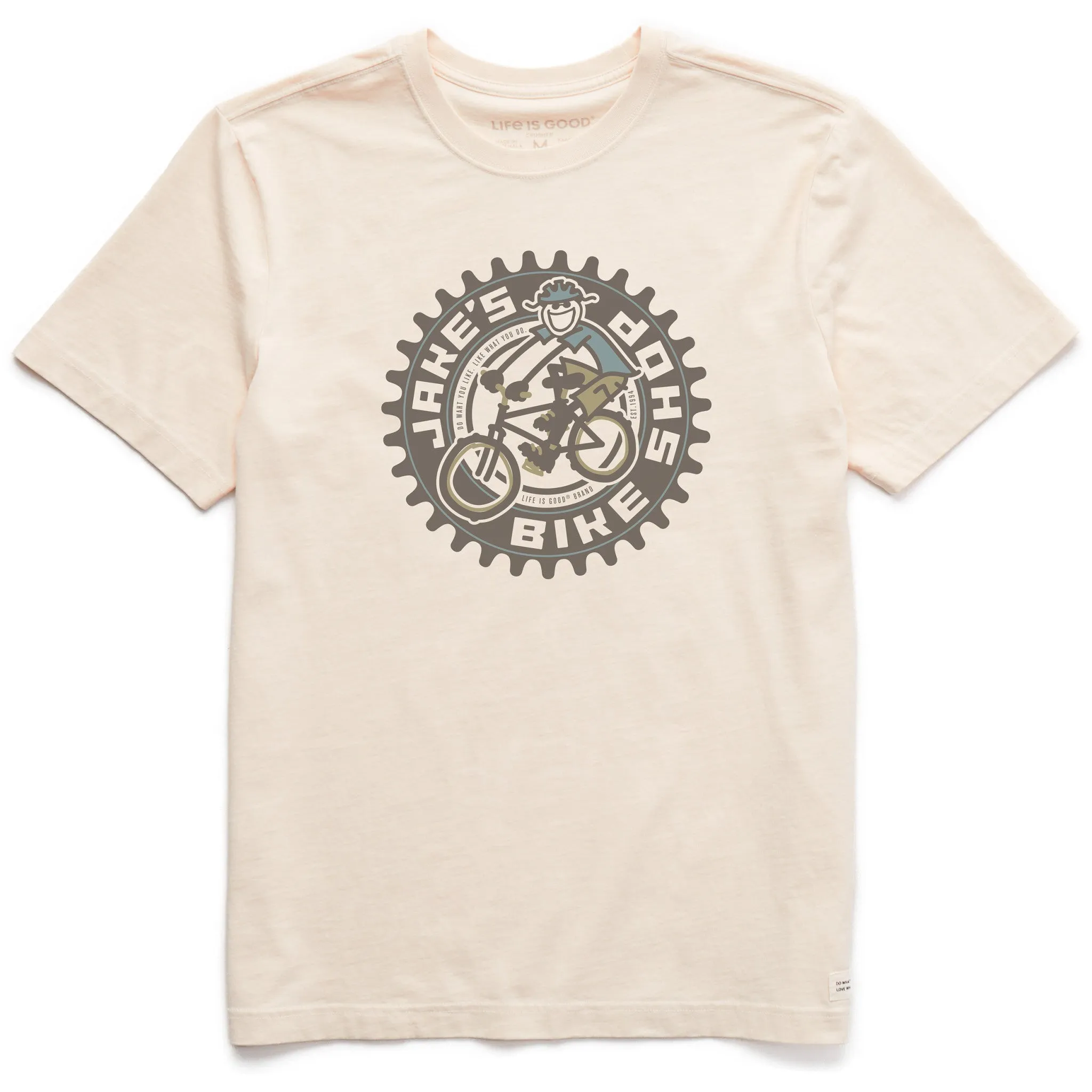 Men's Jake's Bike Shop Short Sleeve Crusher Tee Life is Good