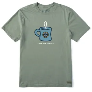 Men's Just Add Coffee Mug Short Sleeve Tee Life is Good