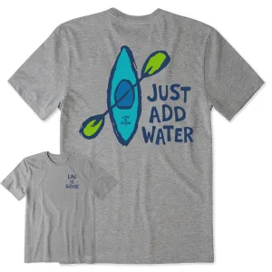 Men's Just Add Water Kayak Hand Drawn Short Sleeve Crusher Tee Life is Good