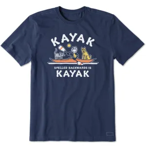 Men's Kayak Spelled Backwards Short Sleeve Crusher Tee Life is Good