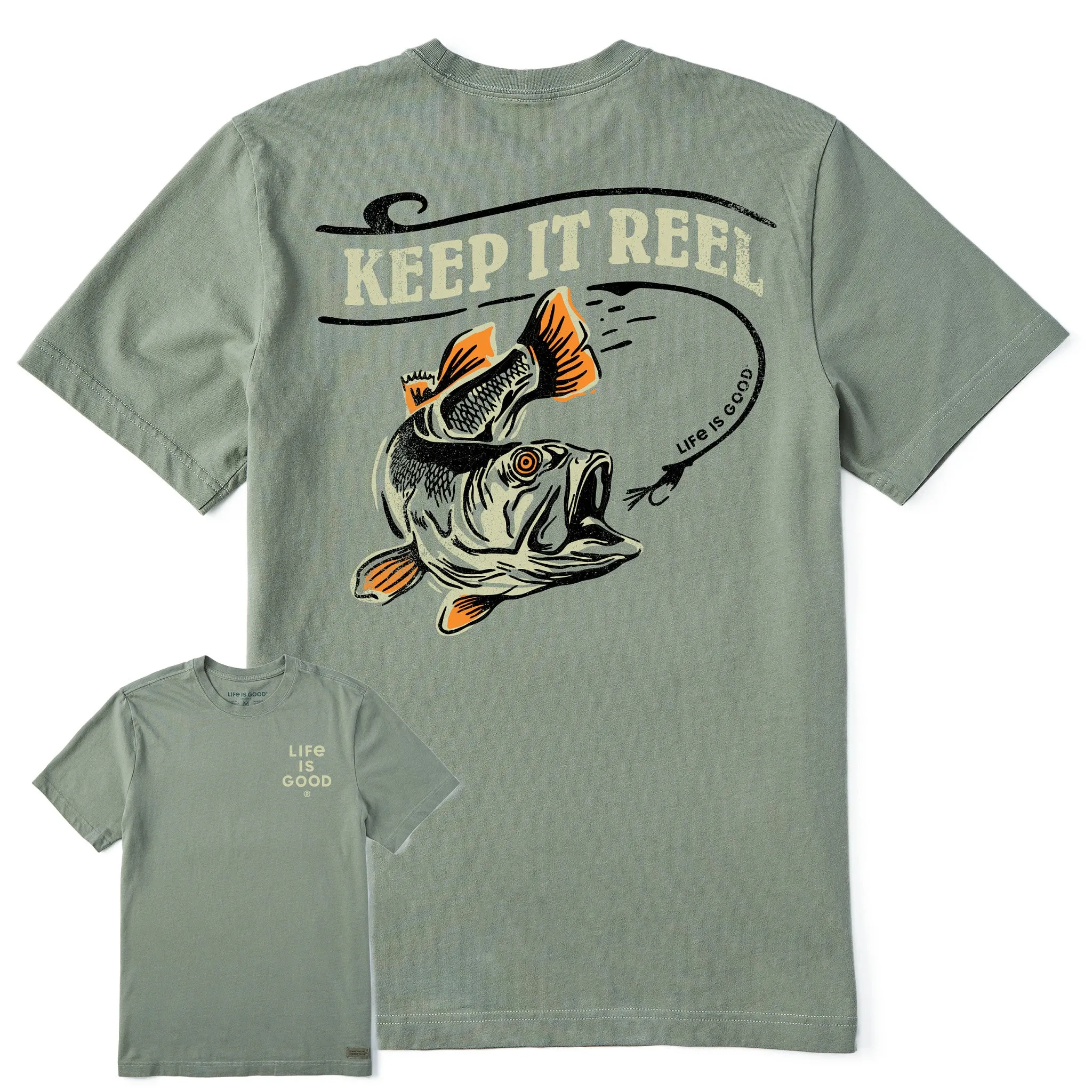 Men's Keep It Reel Bass Short Sleeve Tee Life is Good