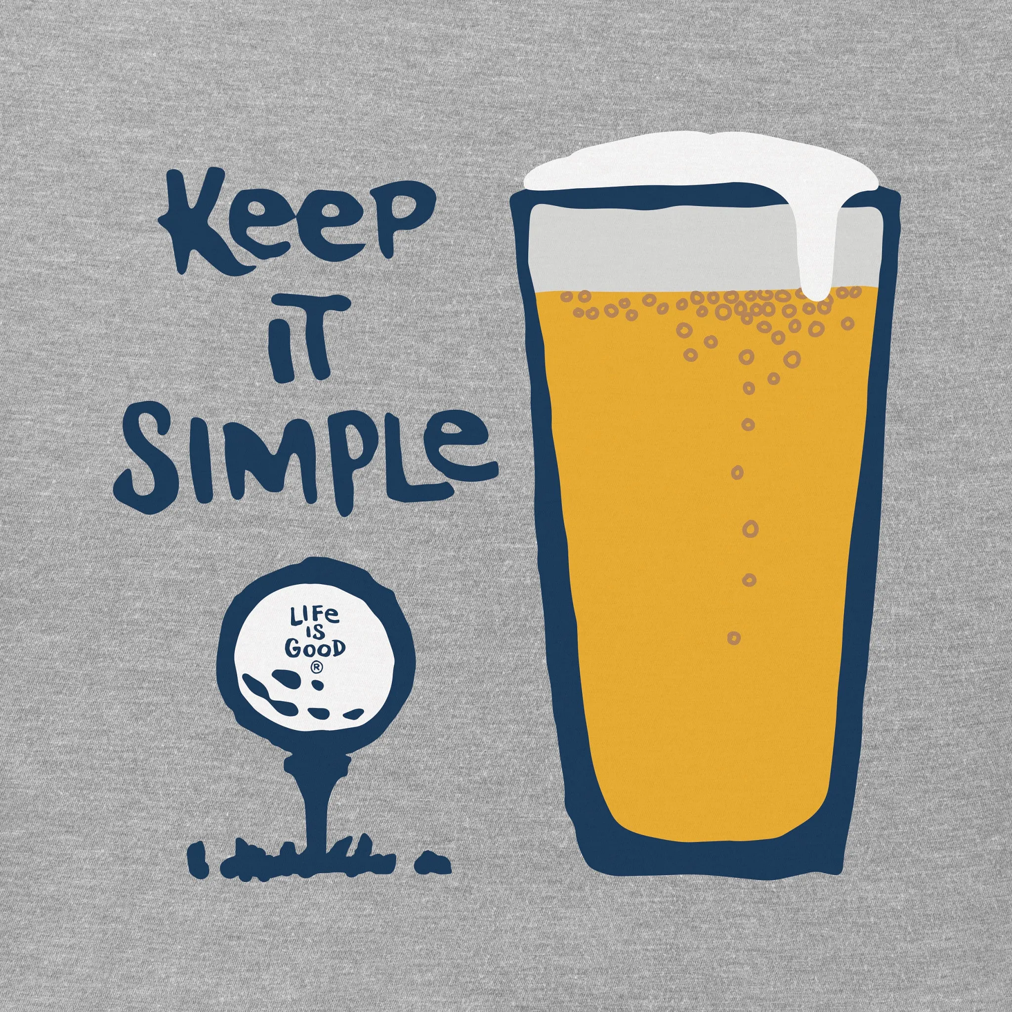 Men's Keep it Simple Golf & Beer Short Sleeve Tee Life is Good