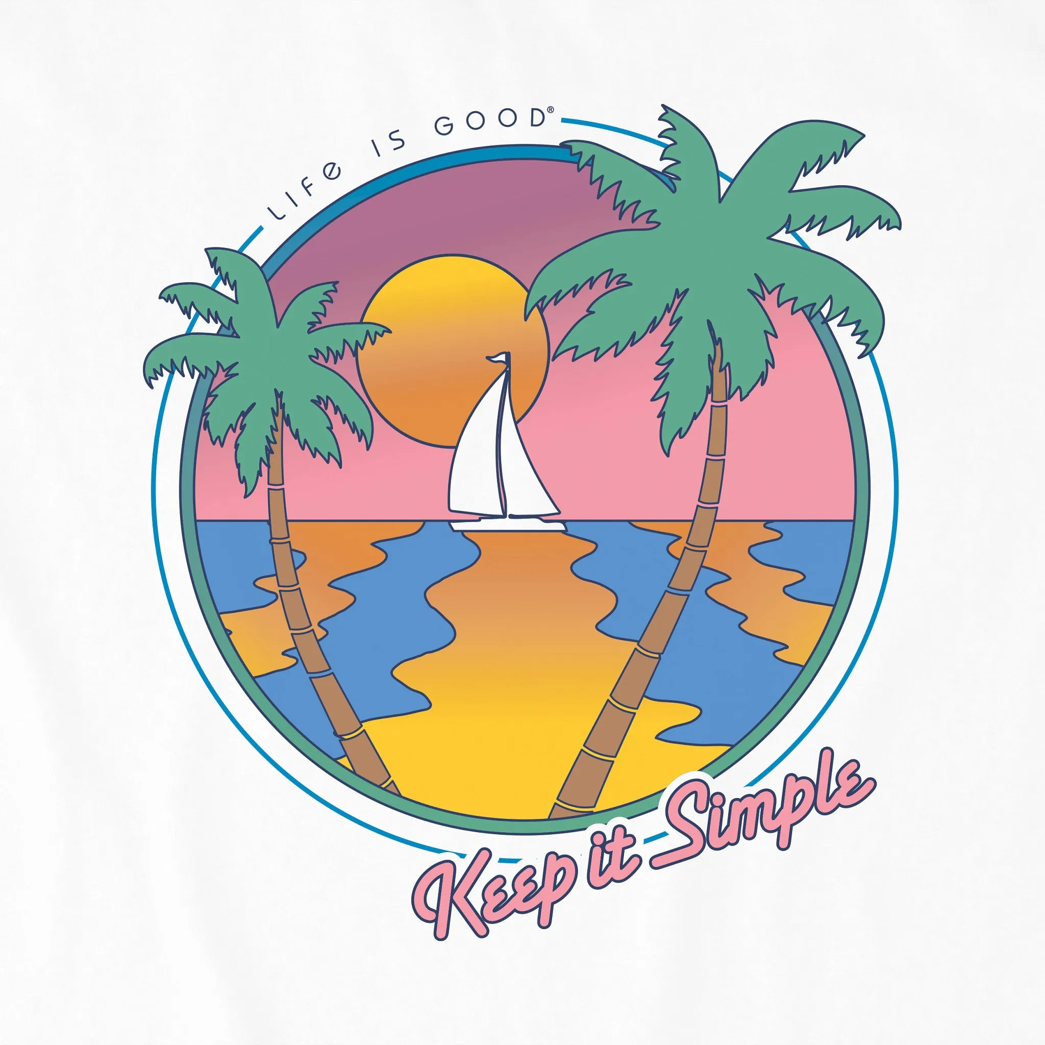 Men's Keep it Simple Retro Palm Short Sleeve Tee Life is Good