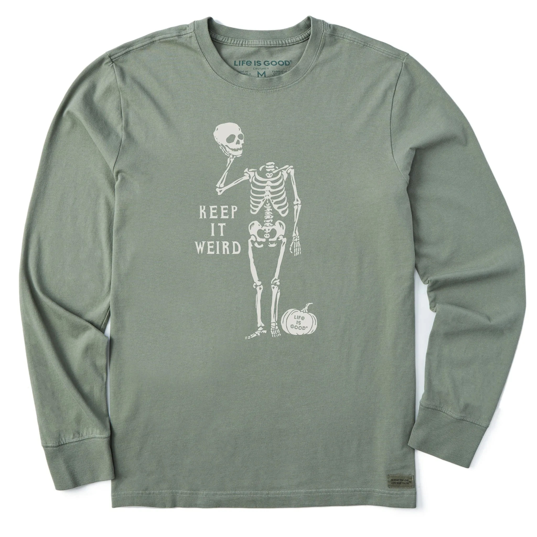 Men's Keep it Weird Skeleton Long Sleeve Crusher Tee Life is Good