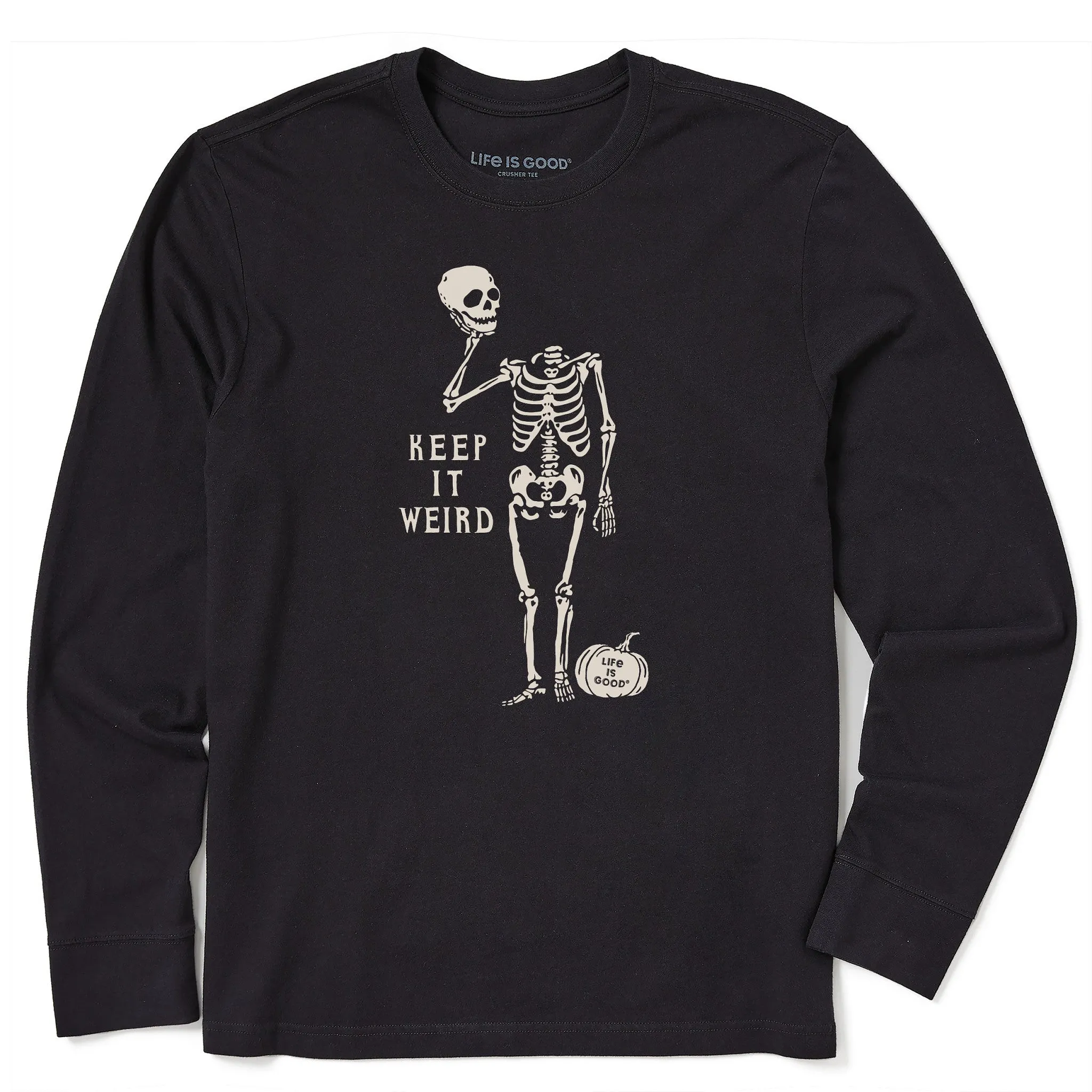 Men's Keep it Weird Skeleton Long Sleeve Crusher Tee Life is Good