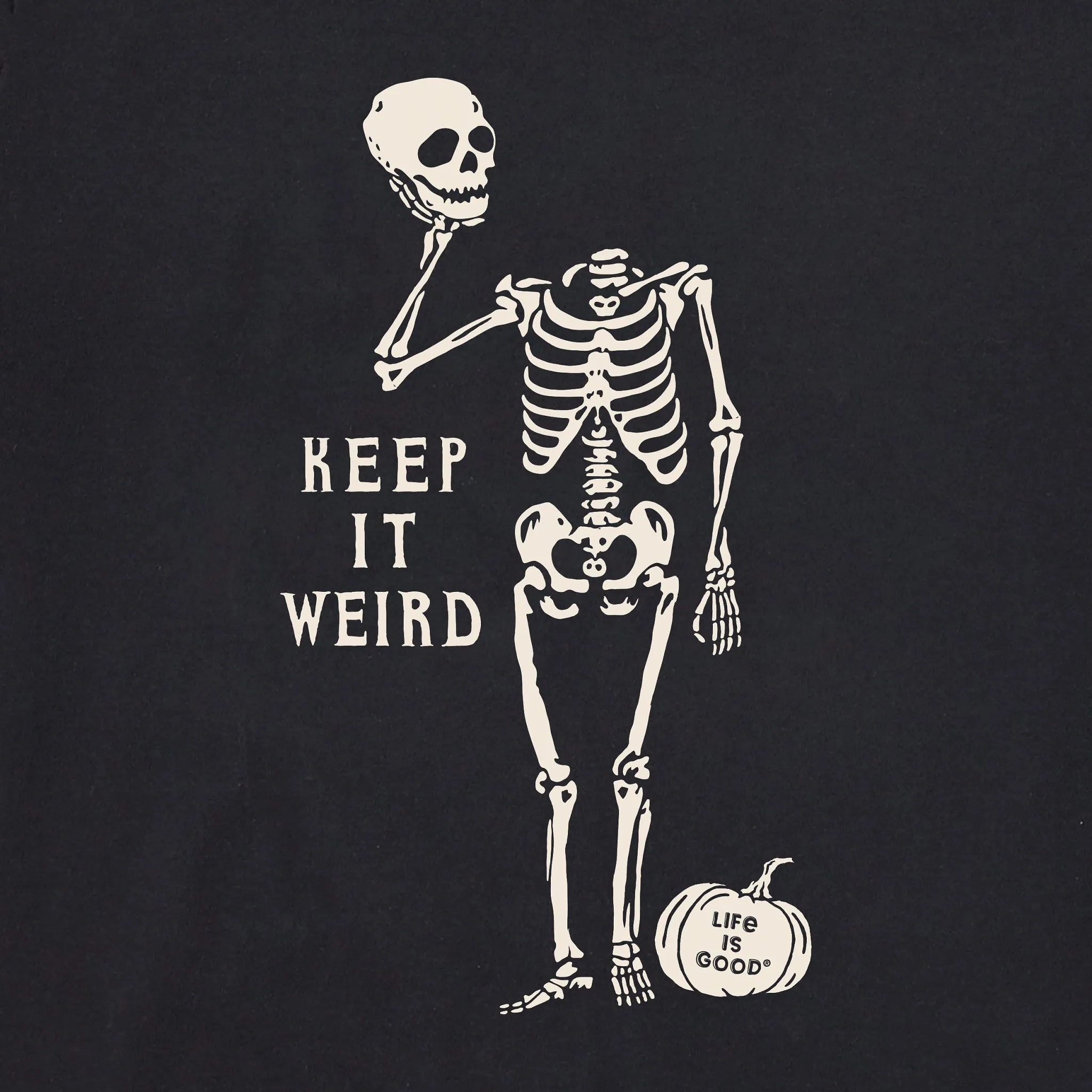 Men's Keep it Weird Skeleton Long Sleeve Crusher Tee Life is Good