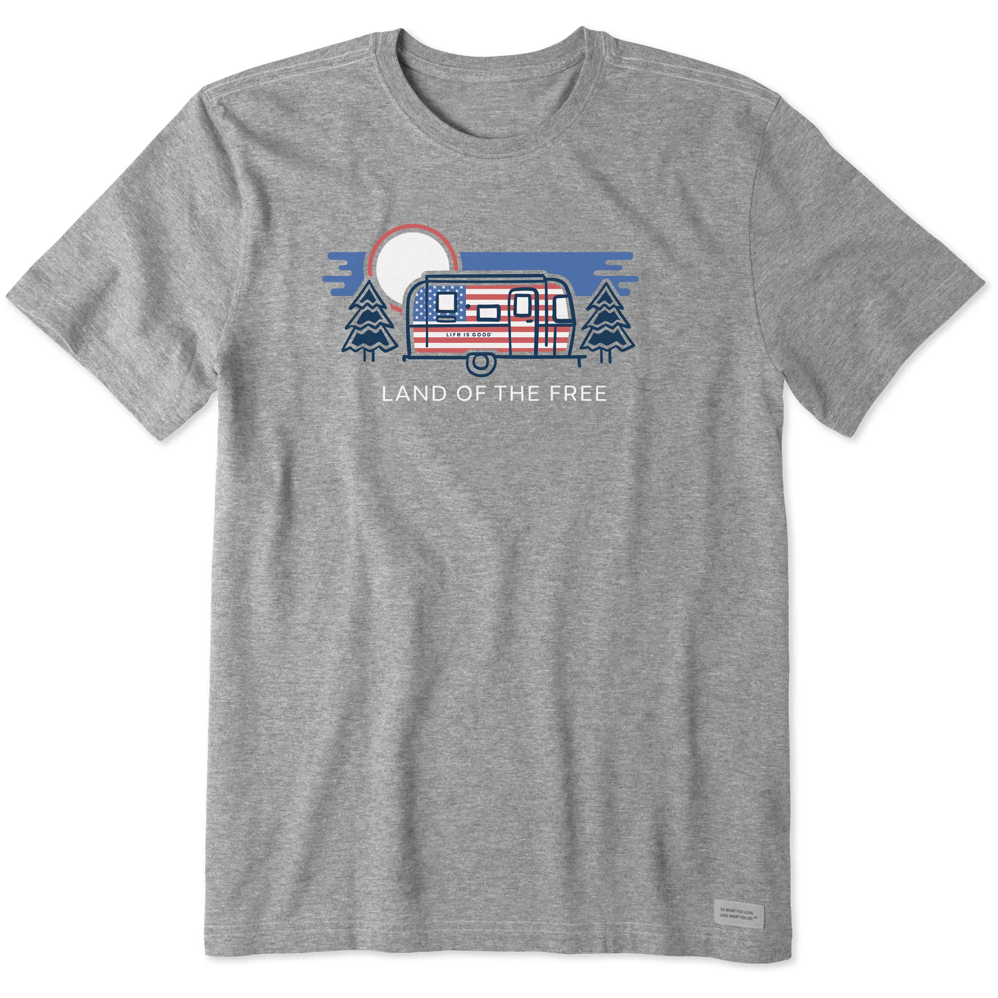 Men's Land of the Free Camper Short Sleeve Tee Life is Good