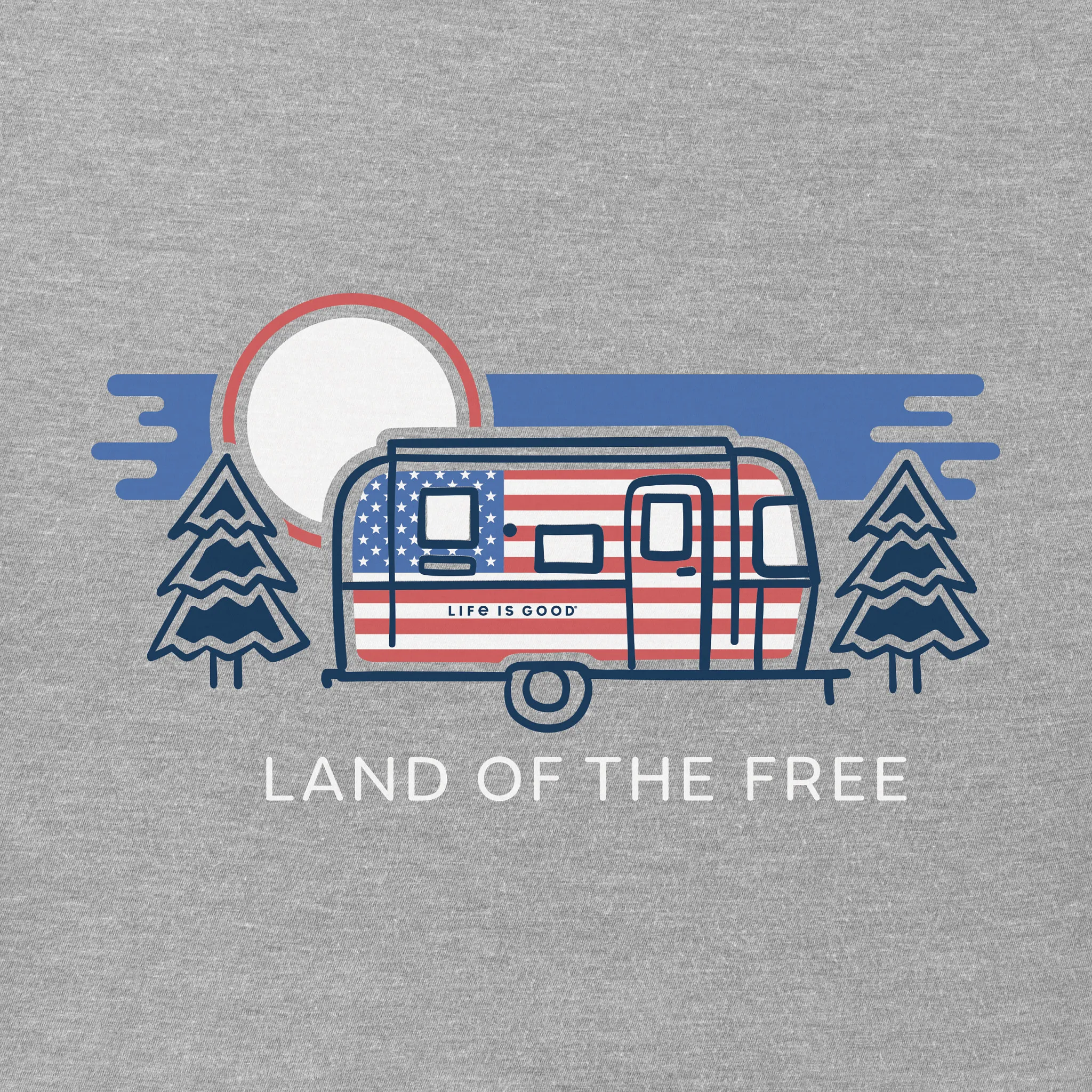 Men's Land of the Free Camper Short Sleeve Tee Life is Good