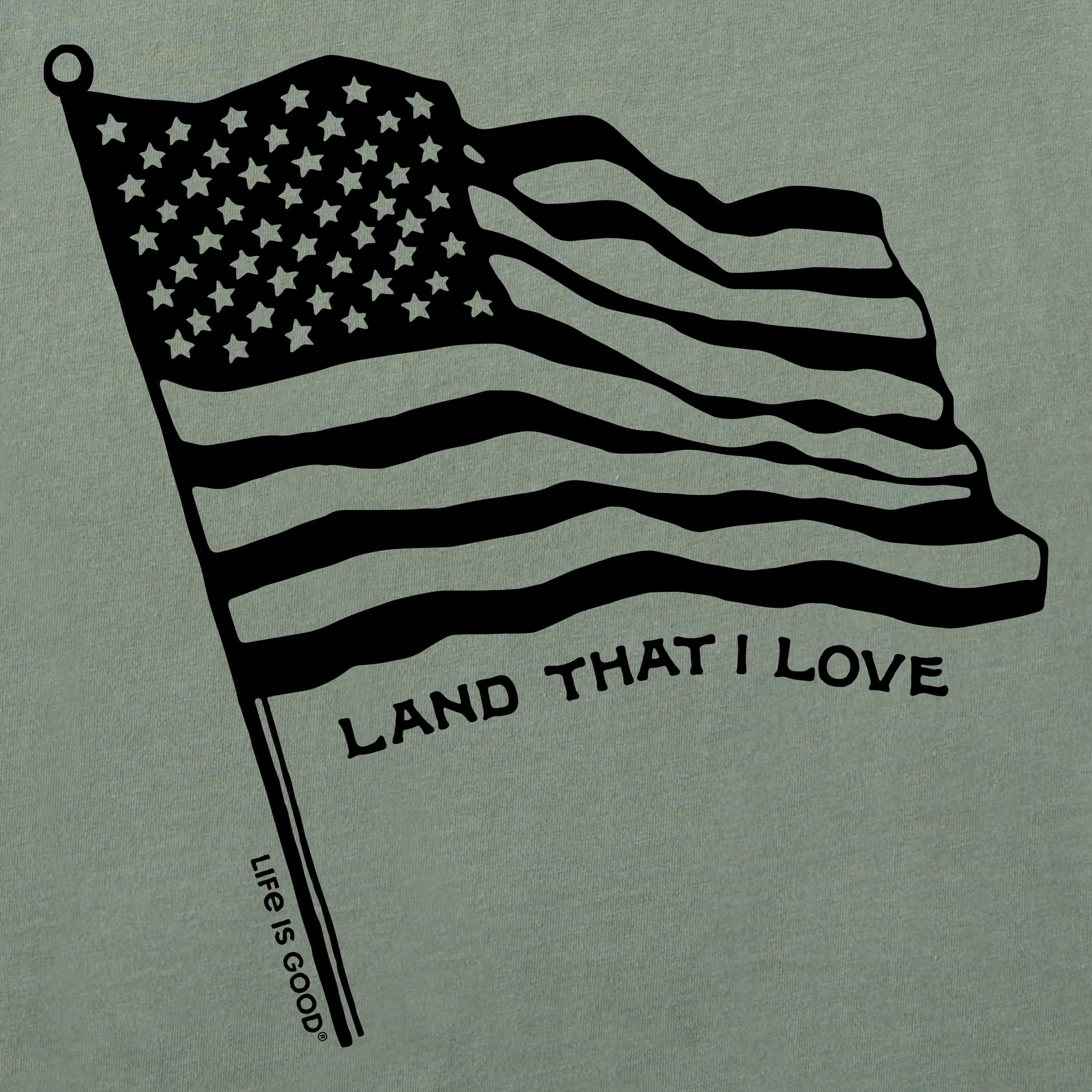 Men's Land that I Love Flag Short Sleeve Tee Life is Good
