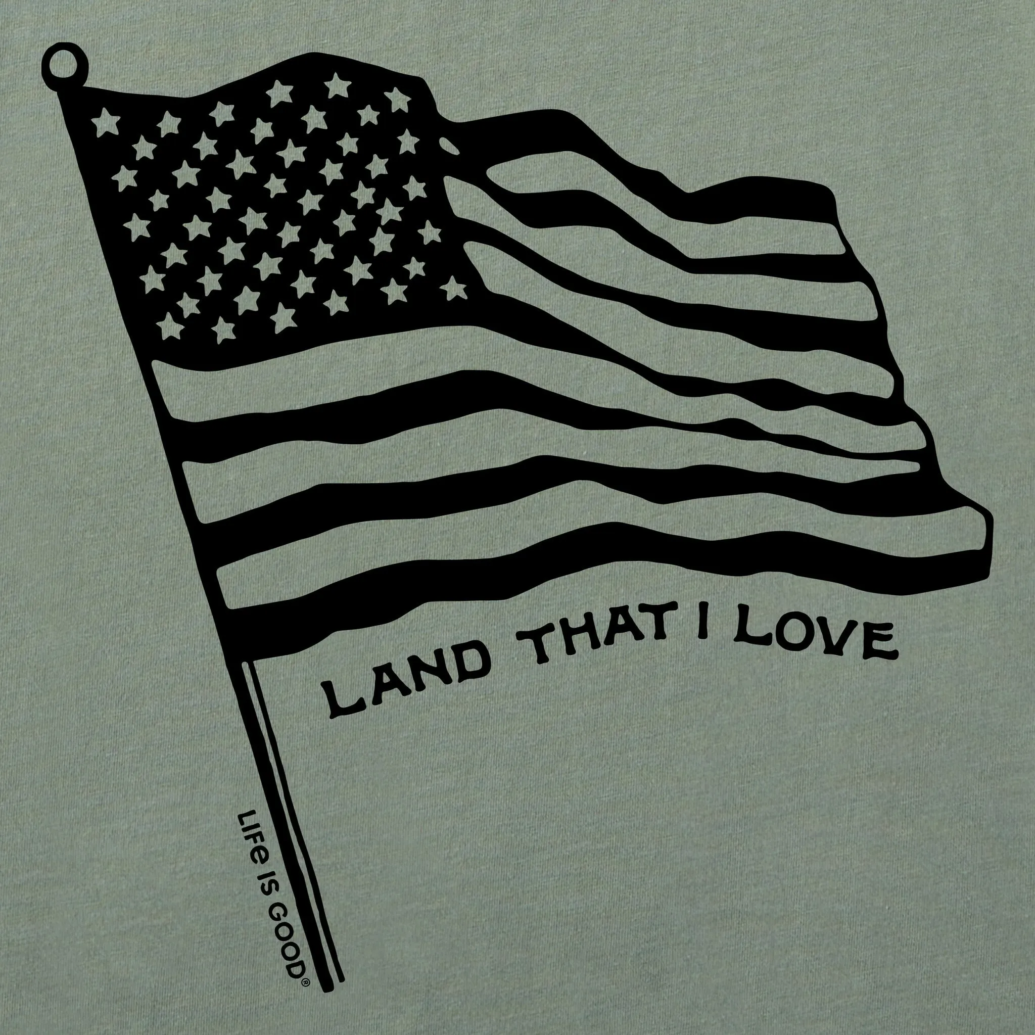 Men's Land that I Love Flag Short Sleeve Tee Life is Good