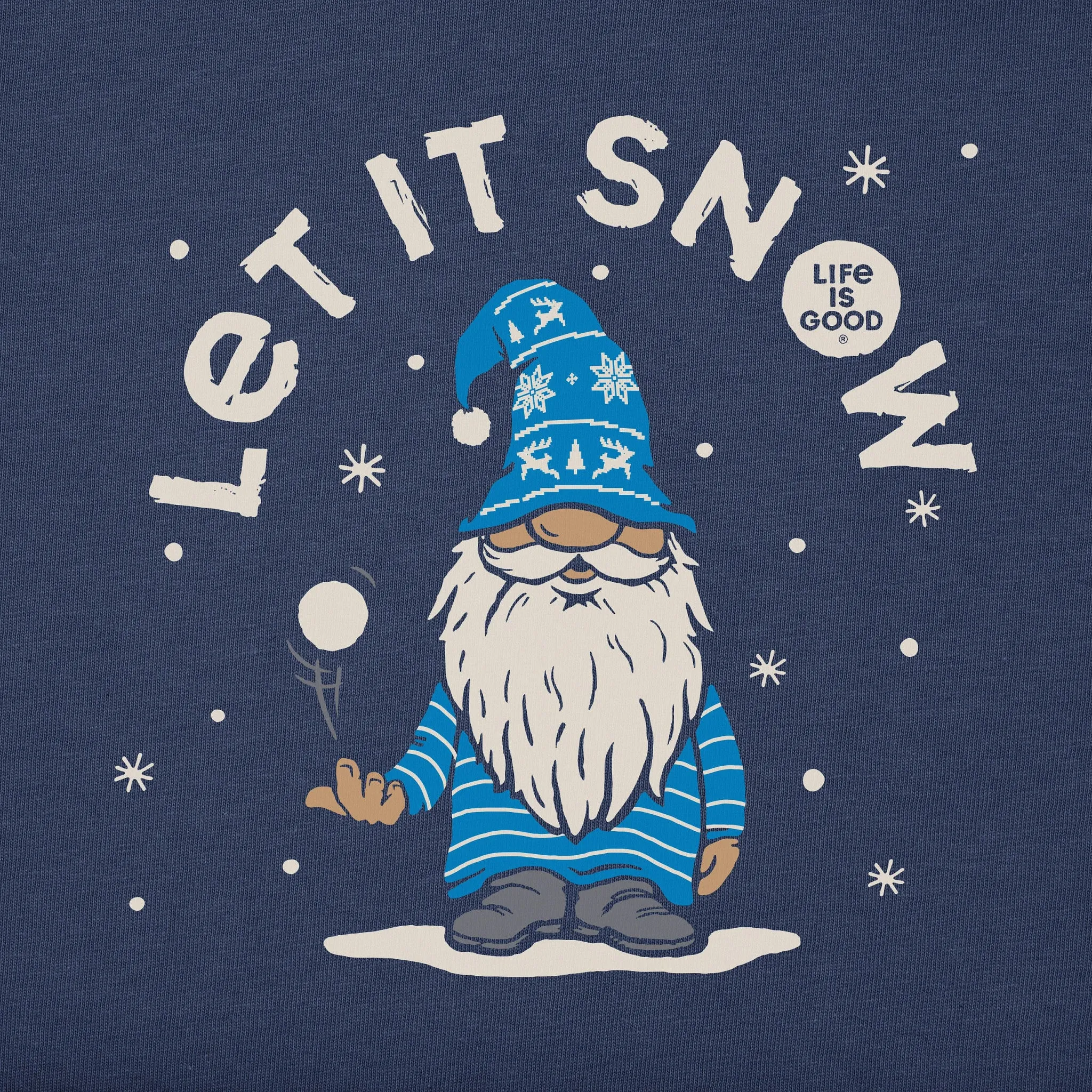Men's Let It Snow Gnome Long Sleeve Crusher Tee Life is Good