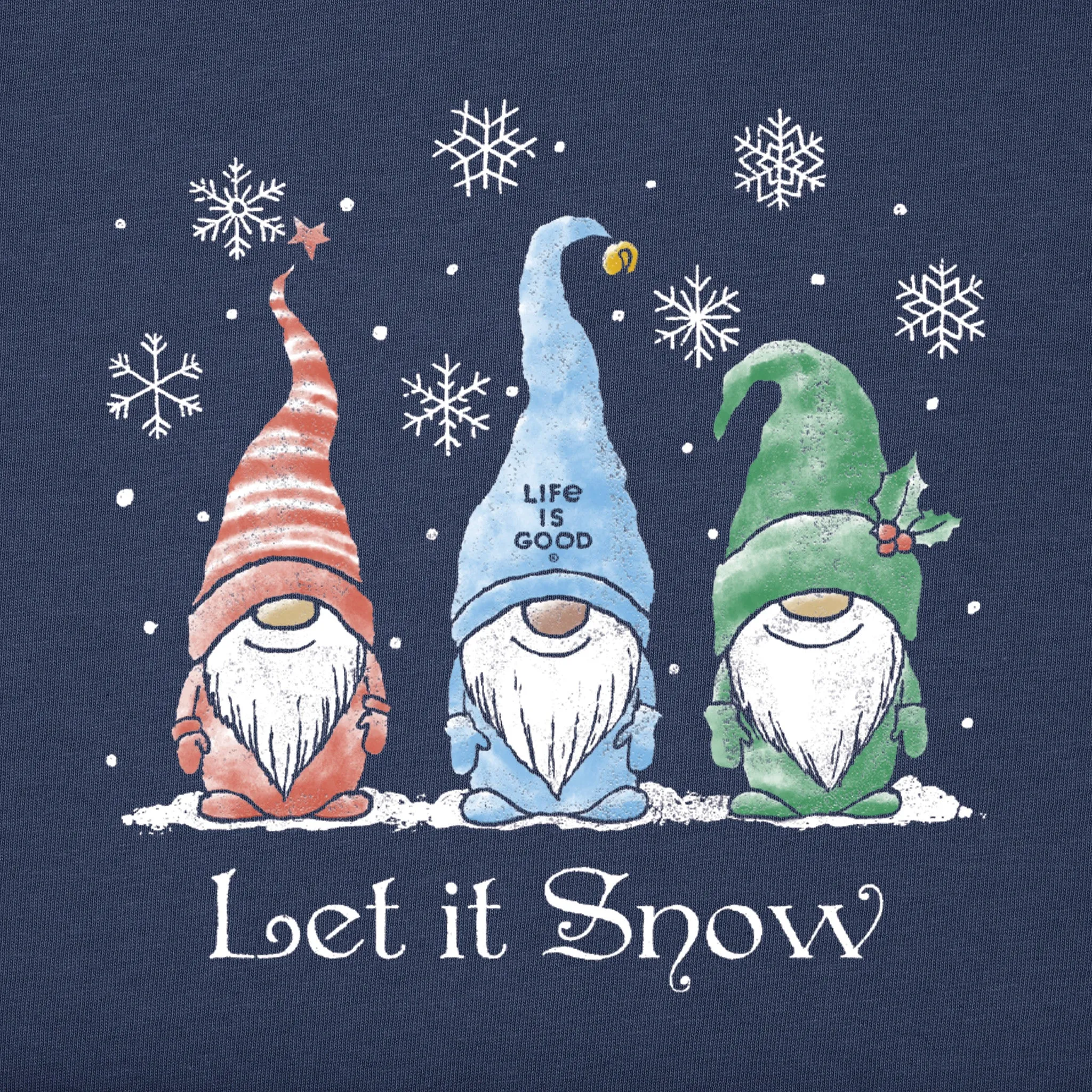 Men's Let it Snow Gnomes Long Sleeve Crusher Tee Life is Good