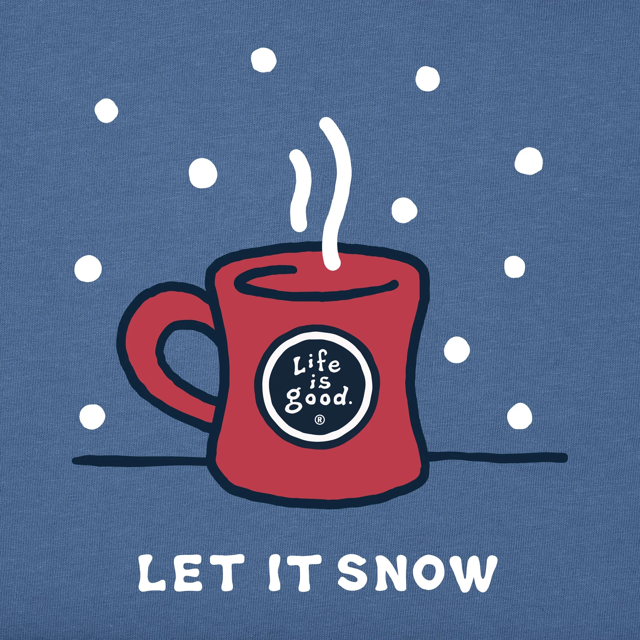 Men's Let it Snow Mug Long Sleeve Crusher Tee Life is Good