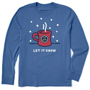 Men's Let it Snow Mug Long Sleeve Crusher Tee Life is Good