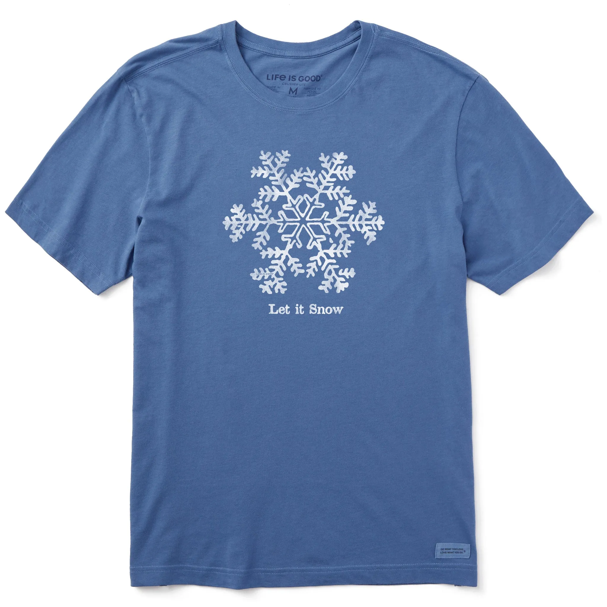 Men's Let it Snow Snowflake Short Sleeve Crusher Tee Life is Good